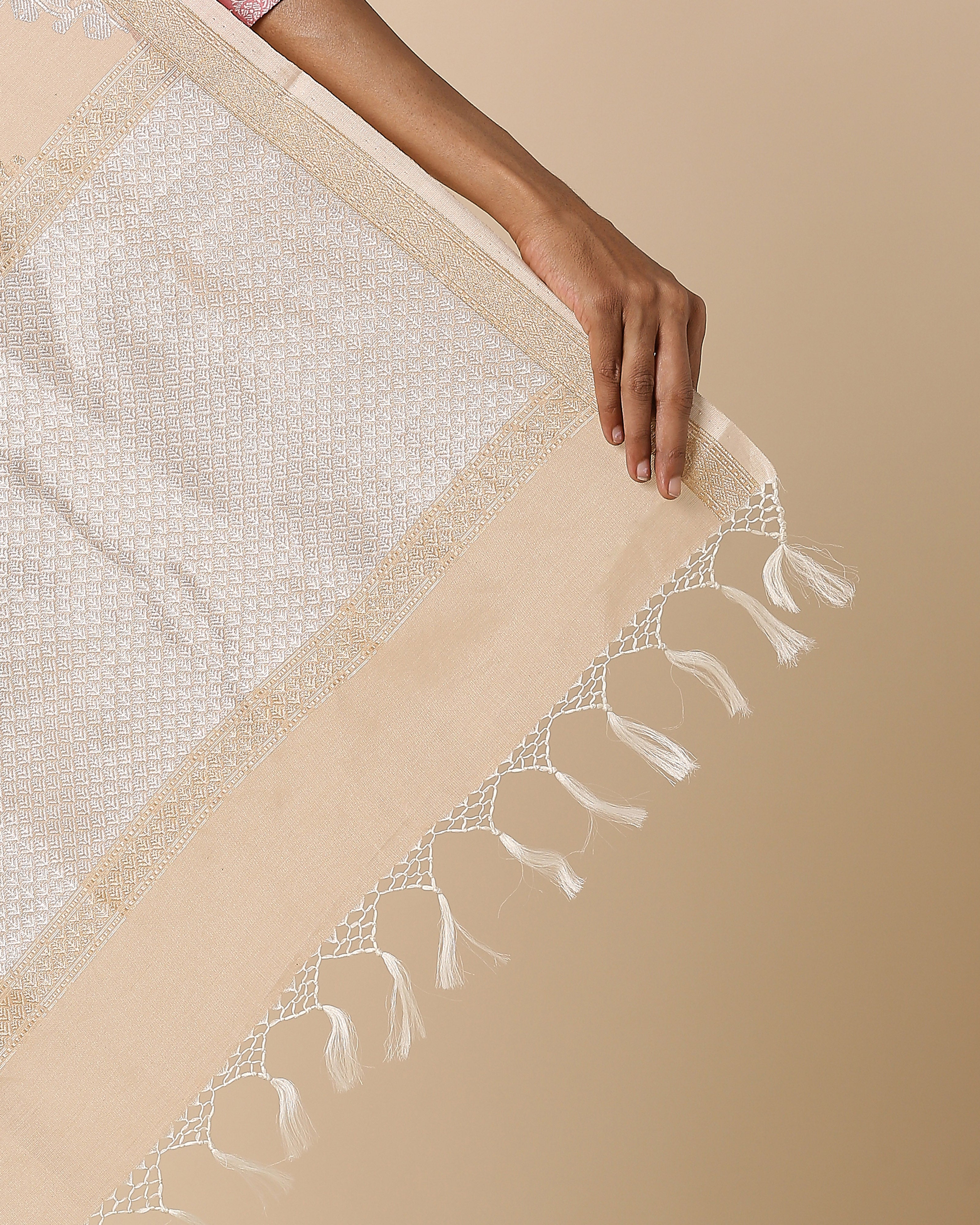 Ekanei Banarasi Kadwa Brown Cotton Saree