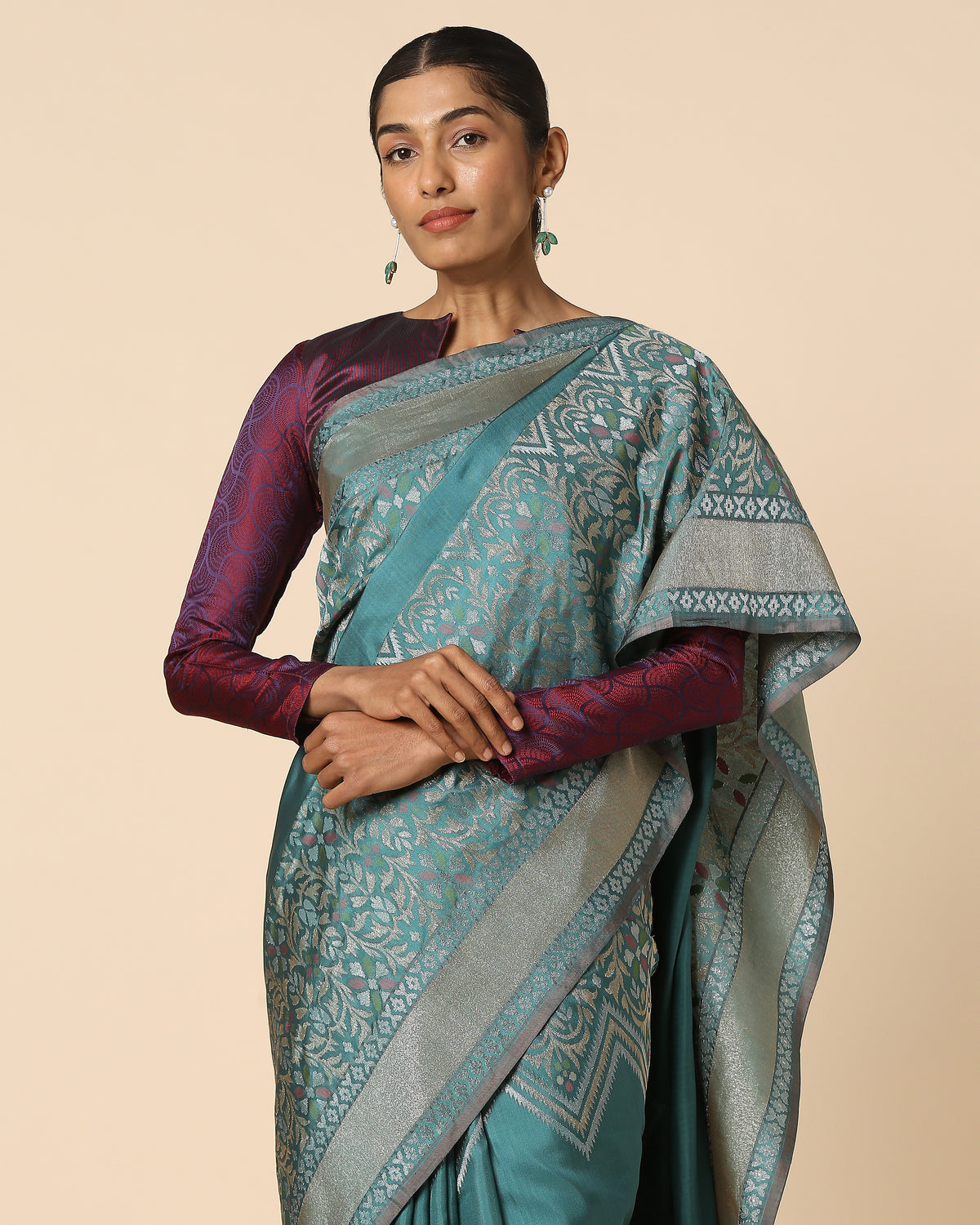 Amerein Banarasi Jamdani Silk Saree