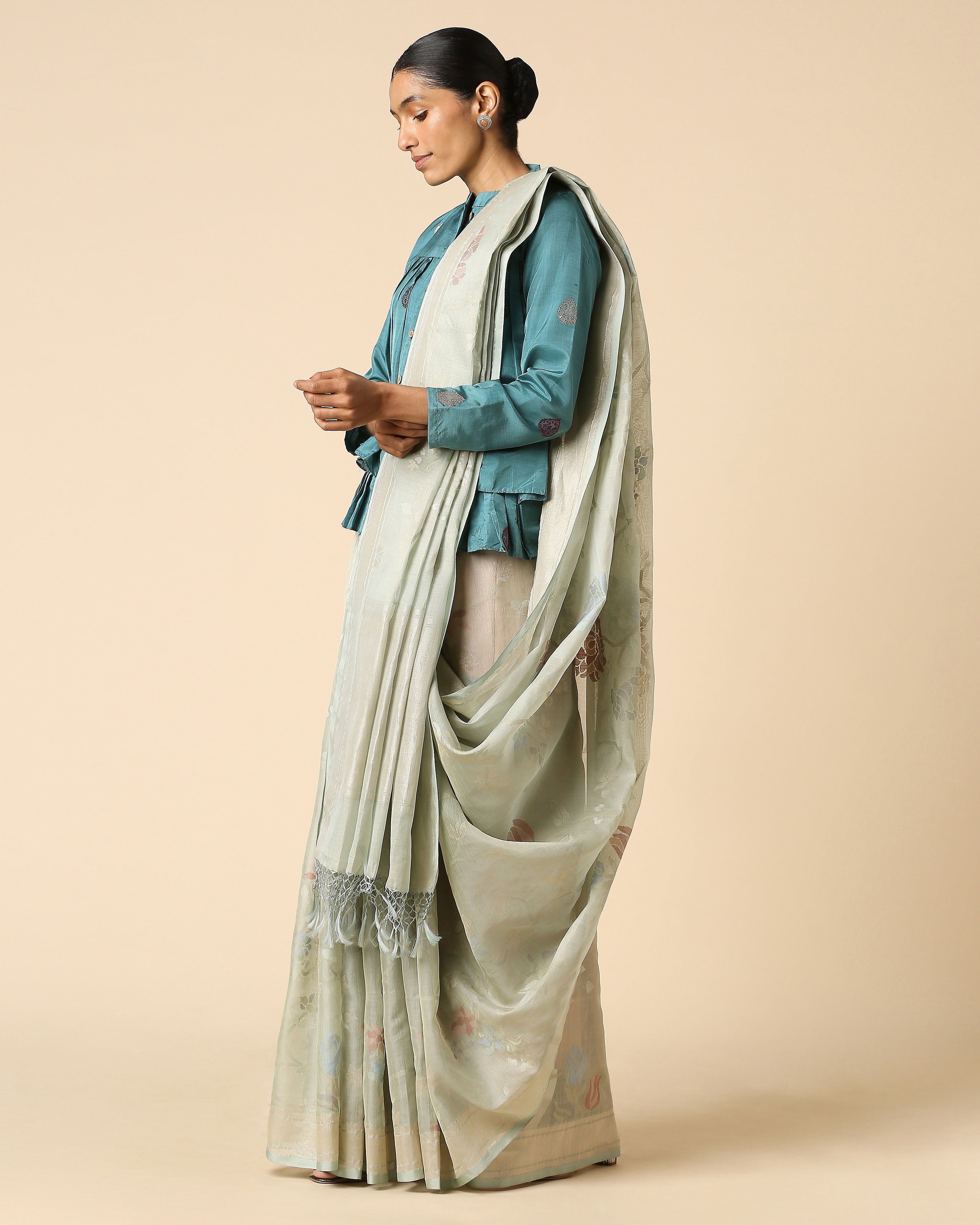 Madhul Banarasi Jamdani Silk Cotton Saree