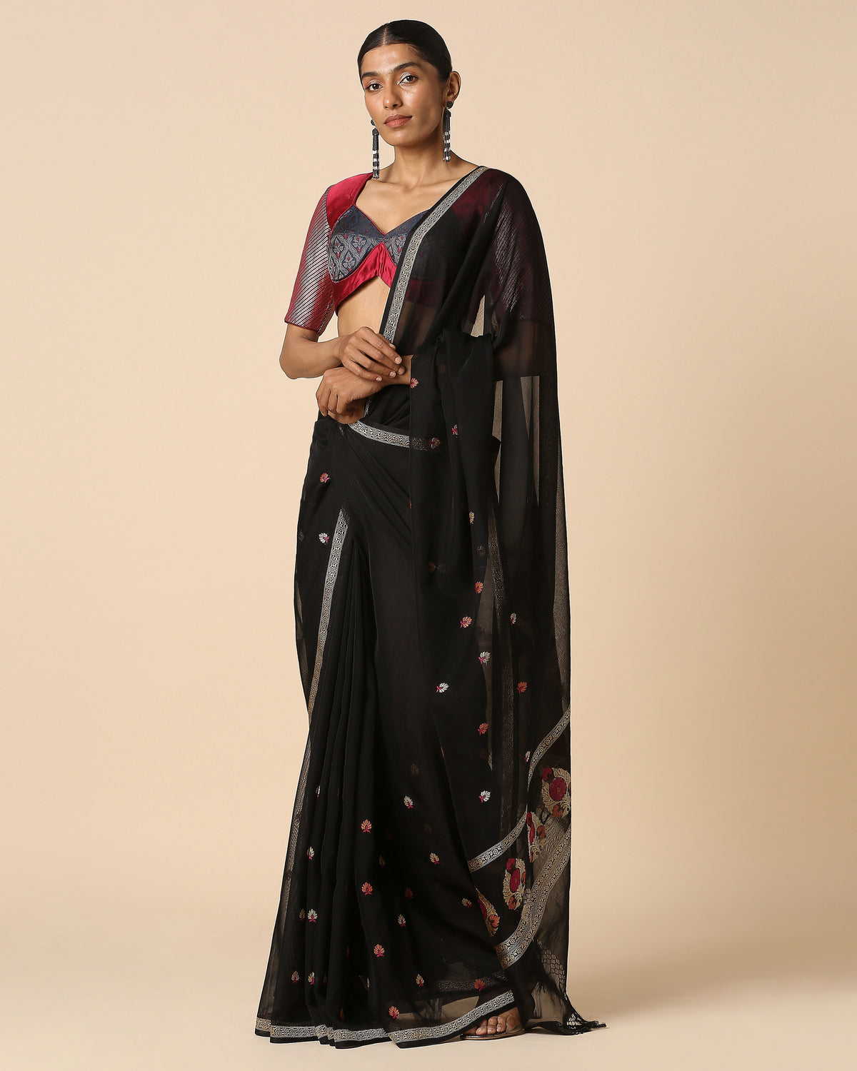 Yakshini Banarasi Kadwa Cotton Saree