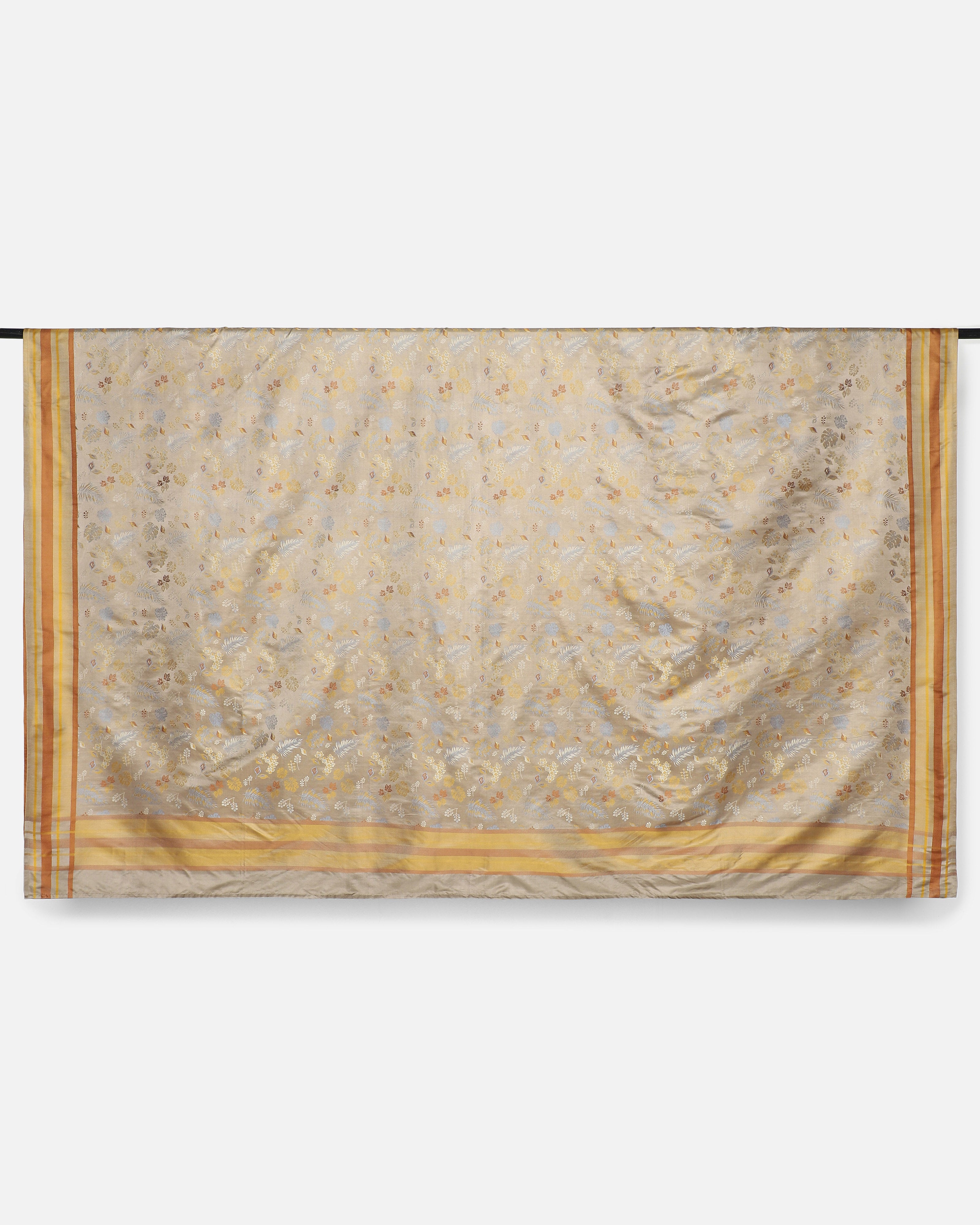 Jungle Banarasi Tanchoi Silk Bedcover