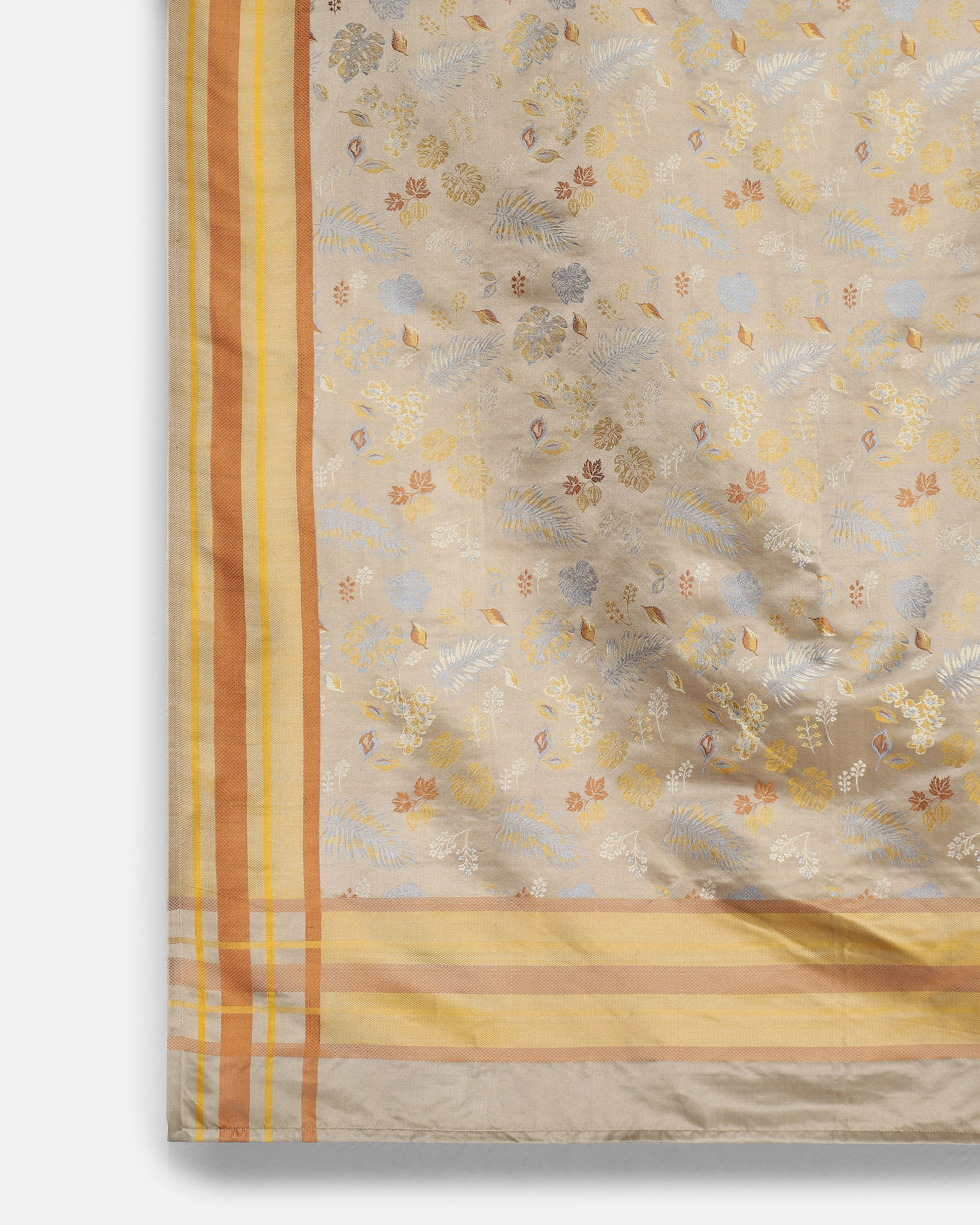 Jungle Banarasi Tanchoi Silk Bedcover
