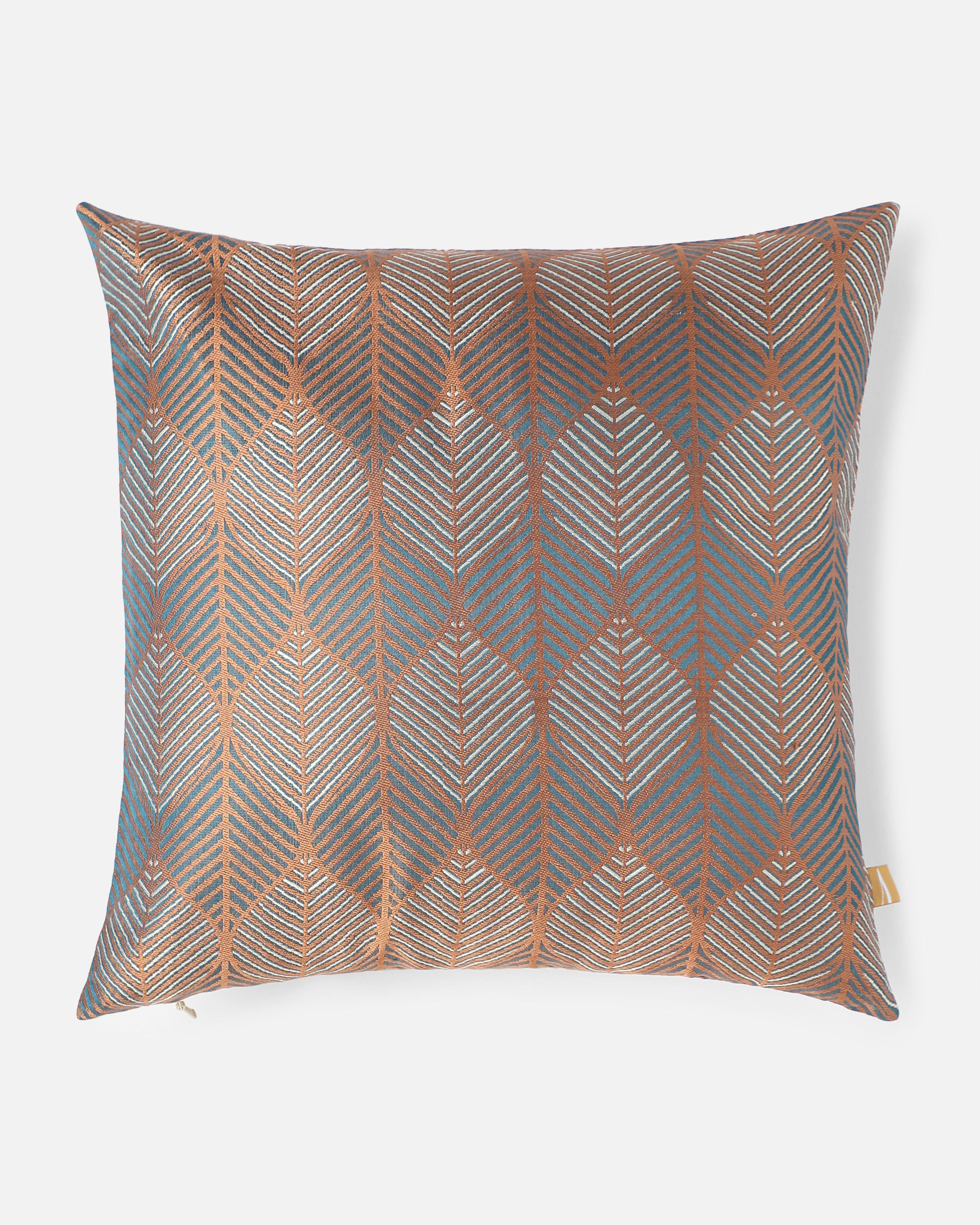 Feuille Banarasi Tanchoi Silk Cushion Cover