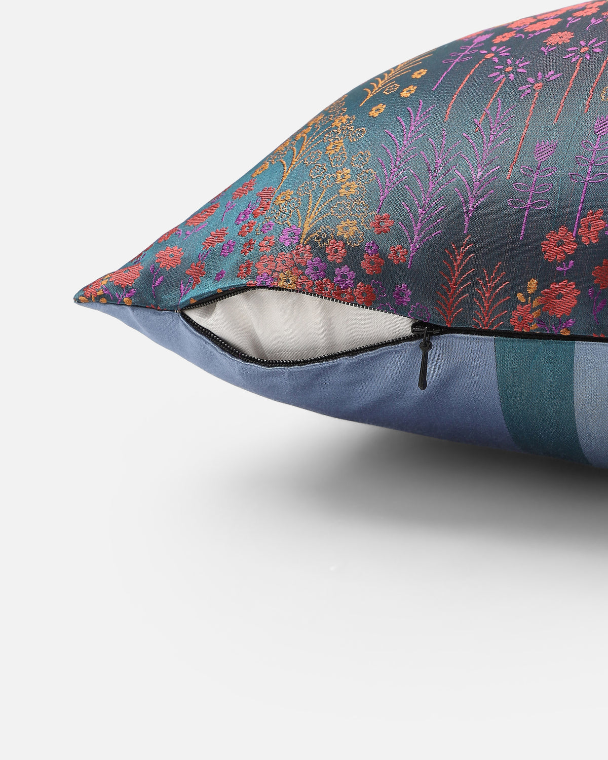 Crane Banarasi Tanchoi Silk Cotton Cushion Cover