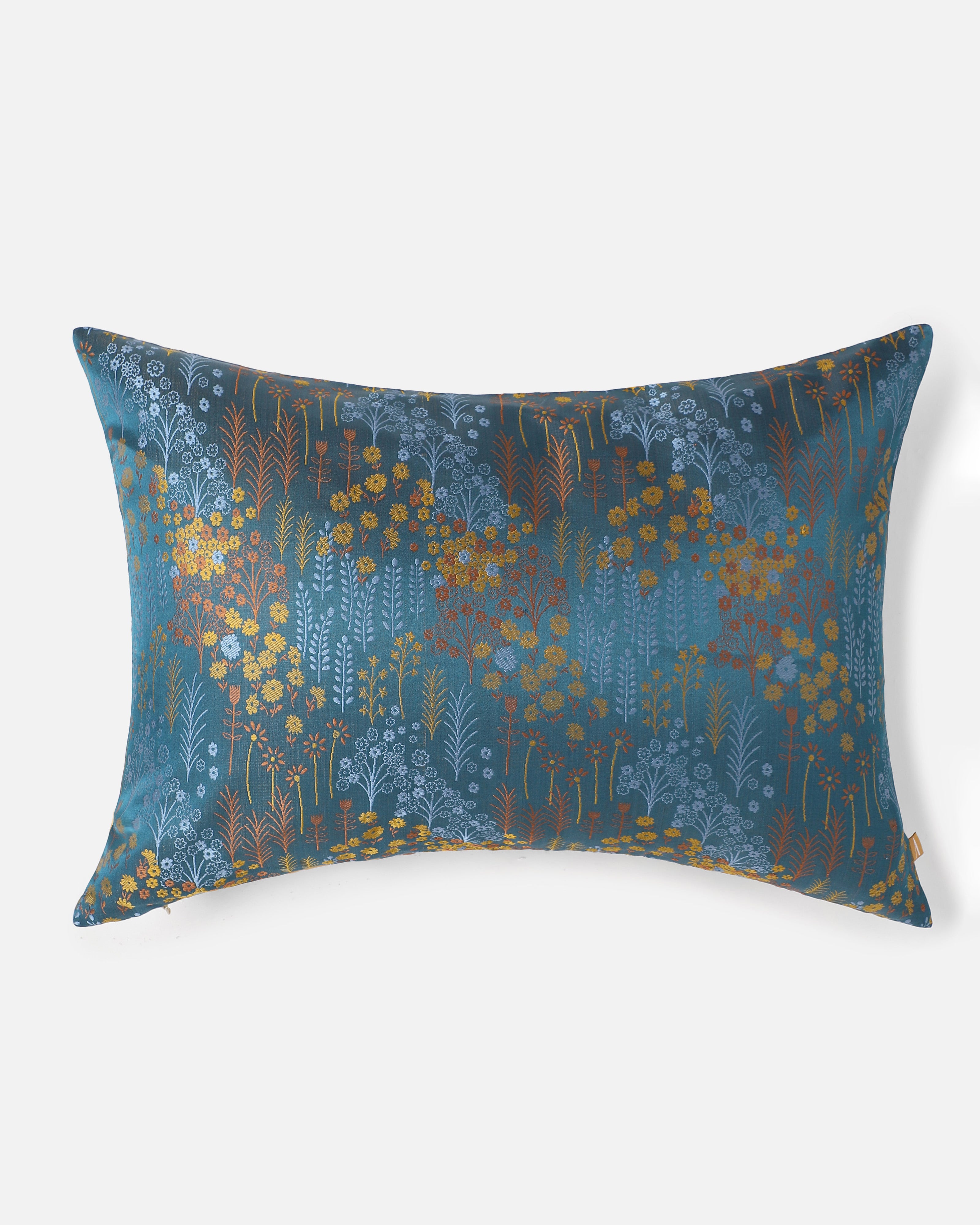 Crane Banarasi Tanchoi Silk Cushion Cover