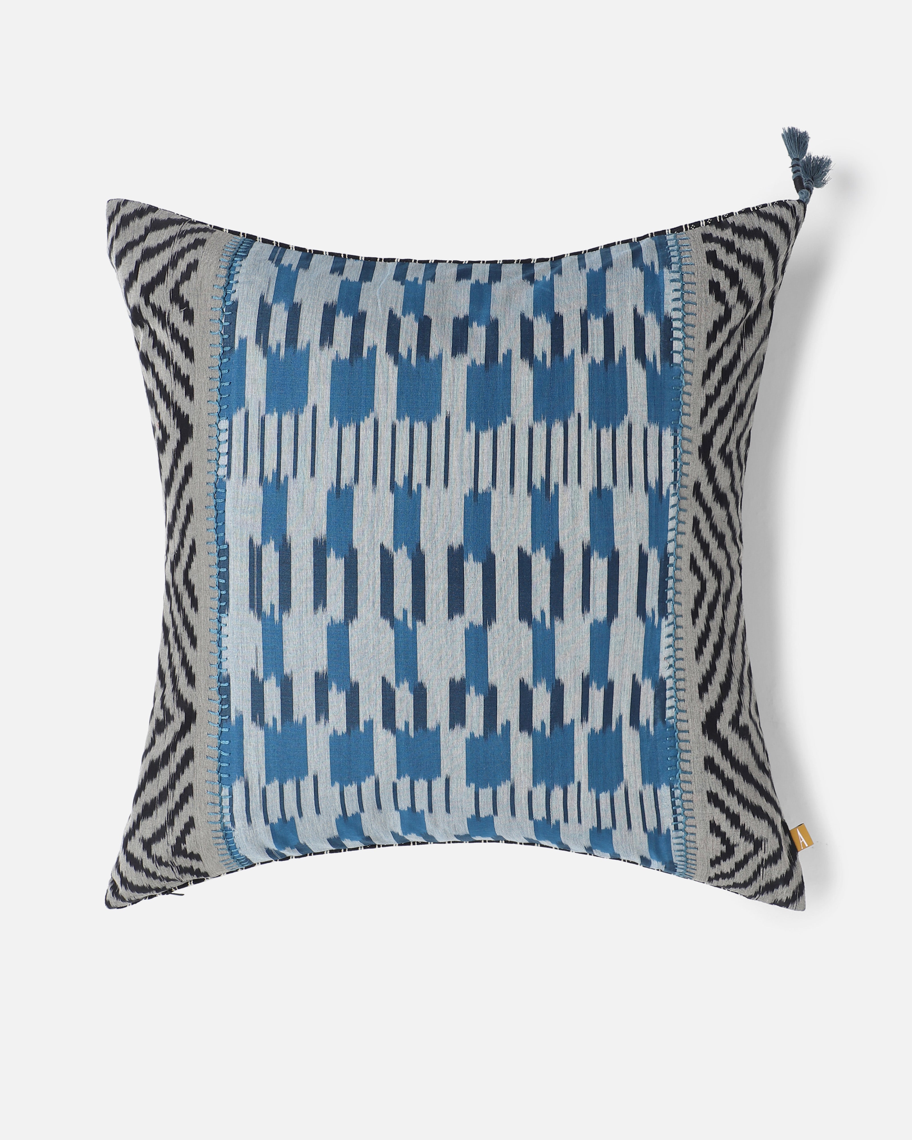 Maaru Pochampally Warp Ikat Cotton Cushion Cover