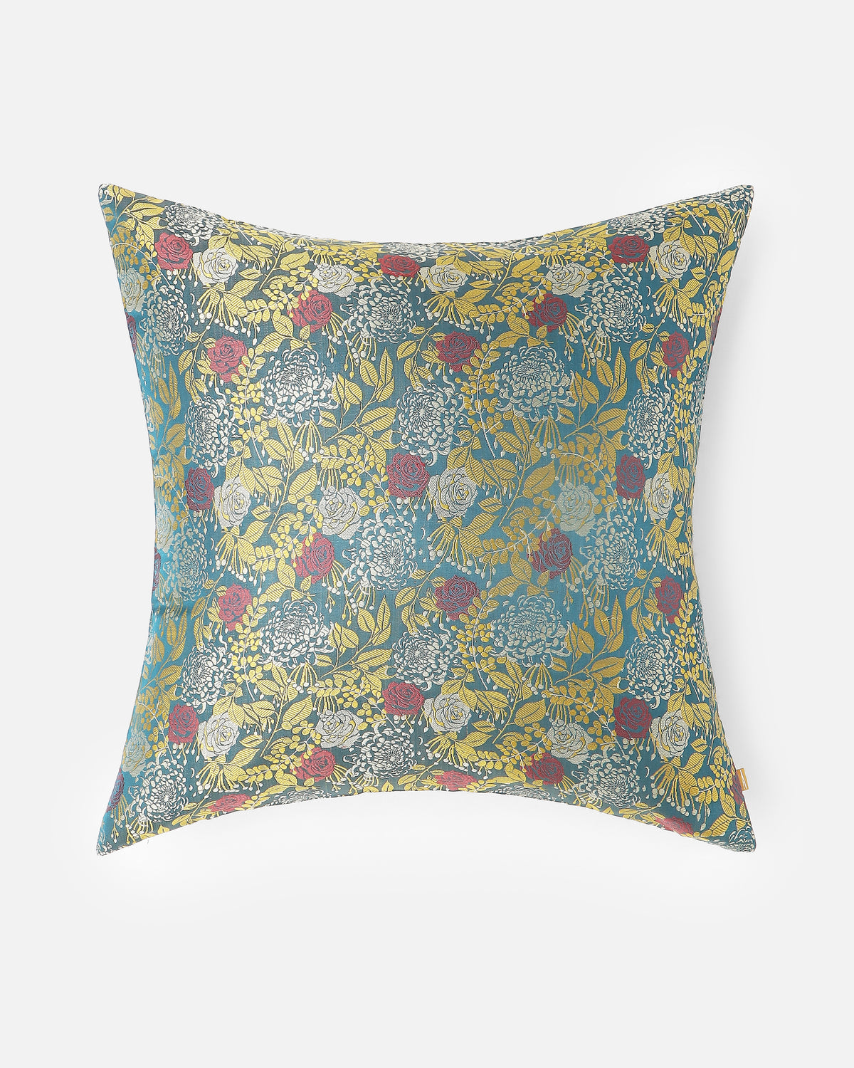 Bouquet Banarasi Tanchoi Silk Cushion Cover