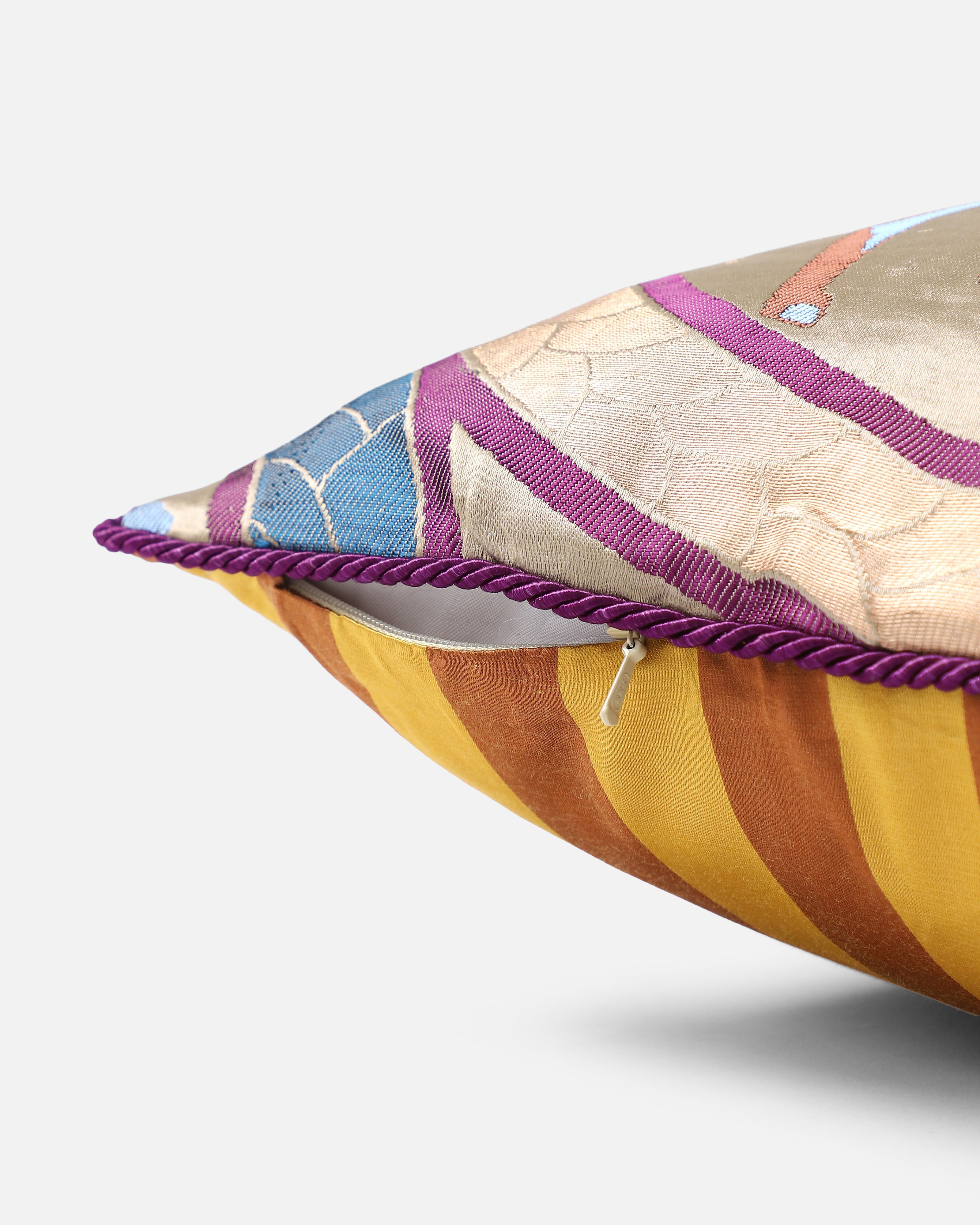 Maan Banarasi Gyasar Silk Viscose Cushion Cover