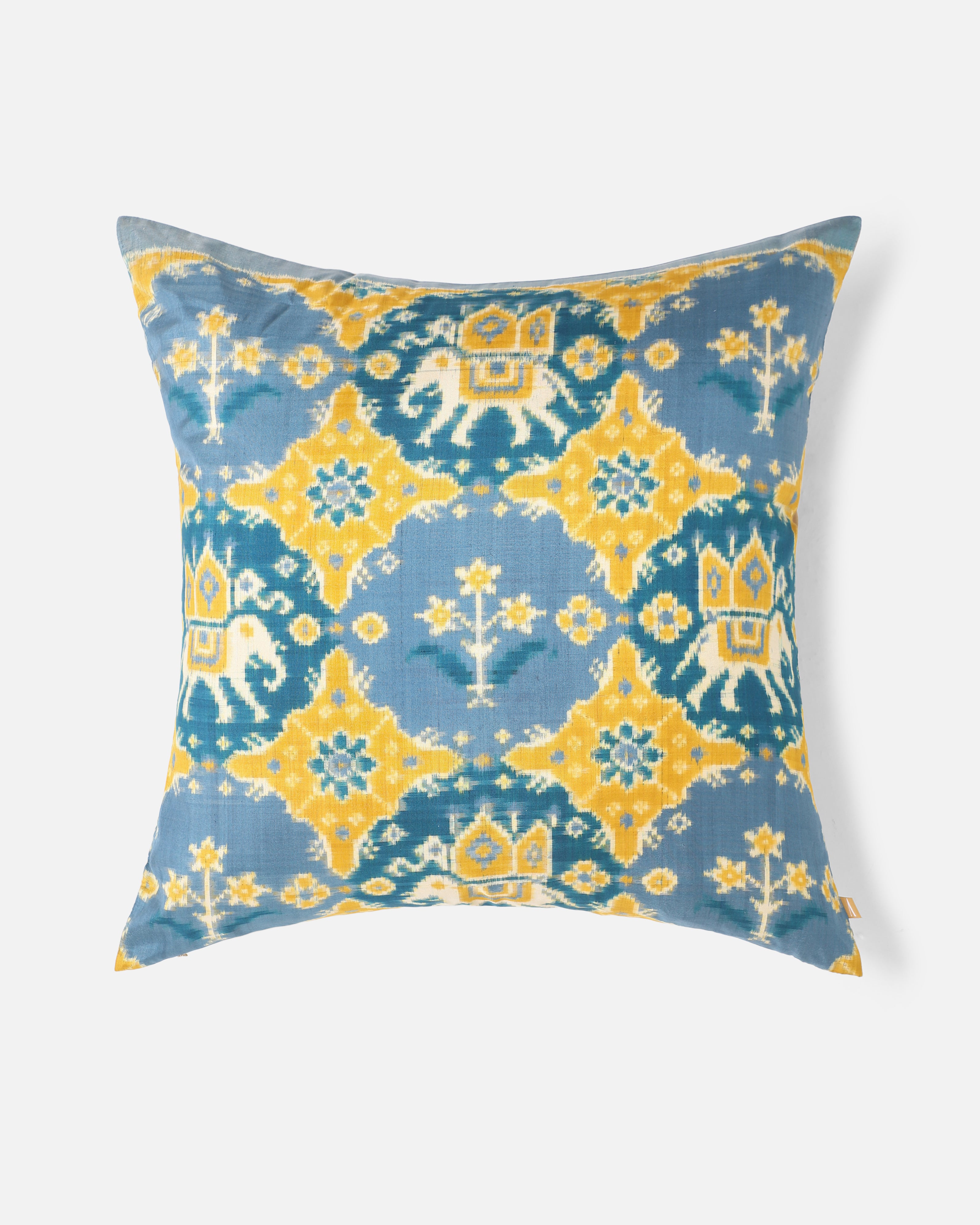 Uma Pochampally Double Ikat Silk Cushion Cover