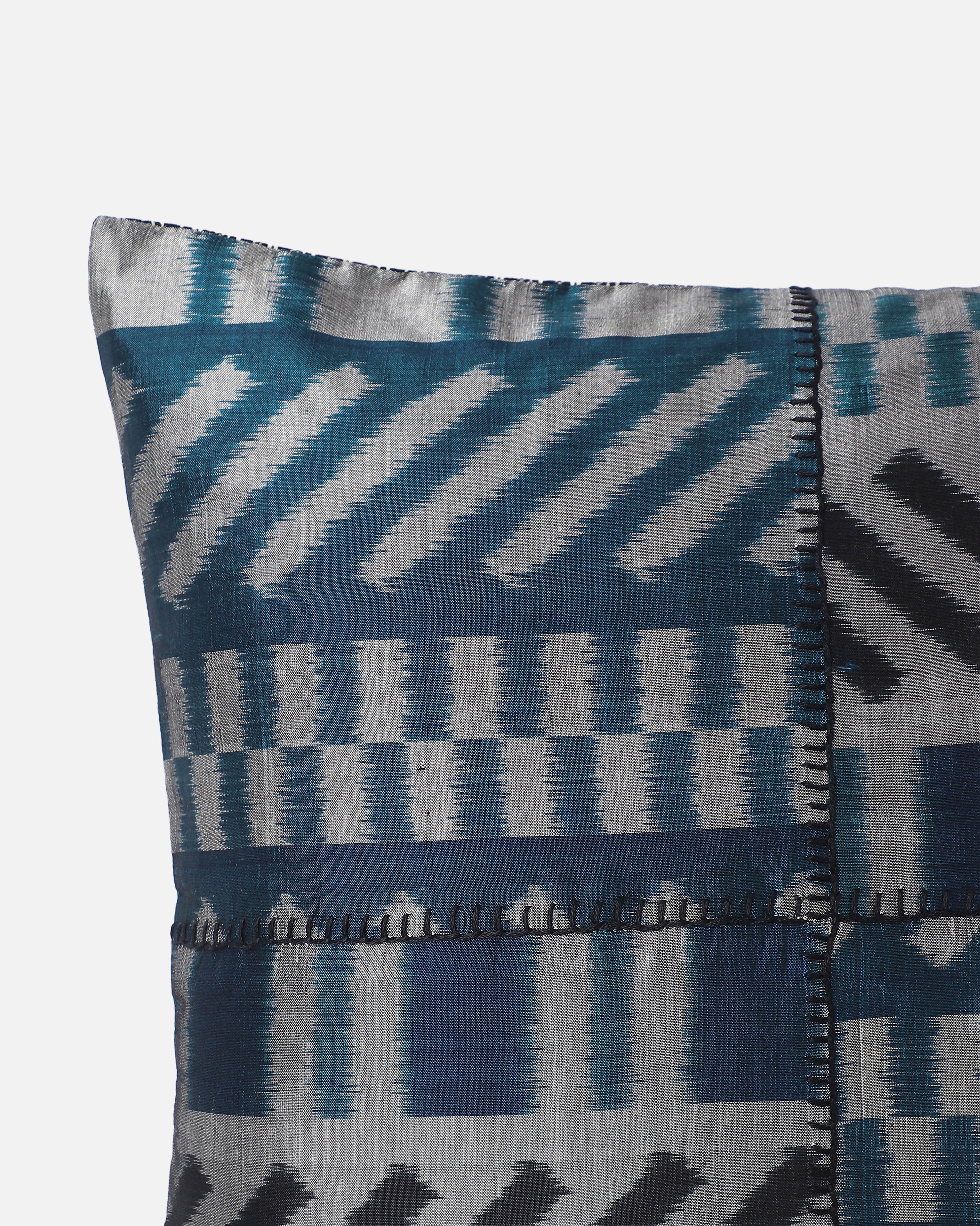 Varish Pochampally Weft Ikat Cotton Silk Cushion Cover