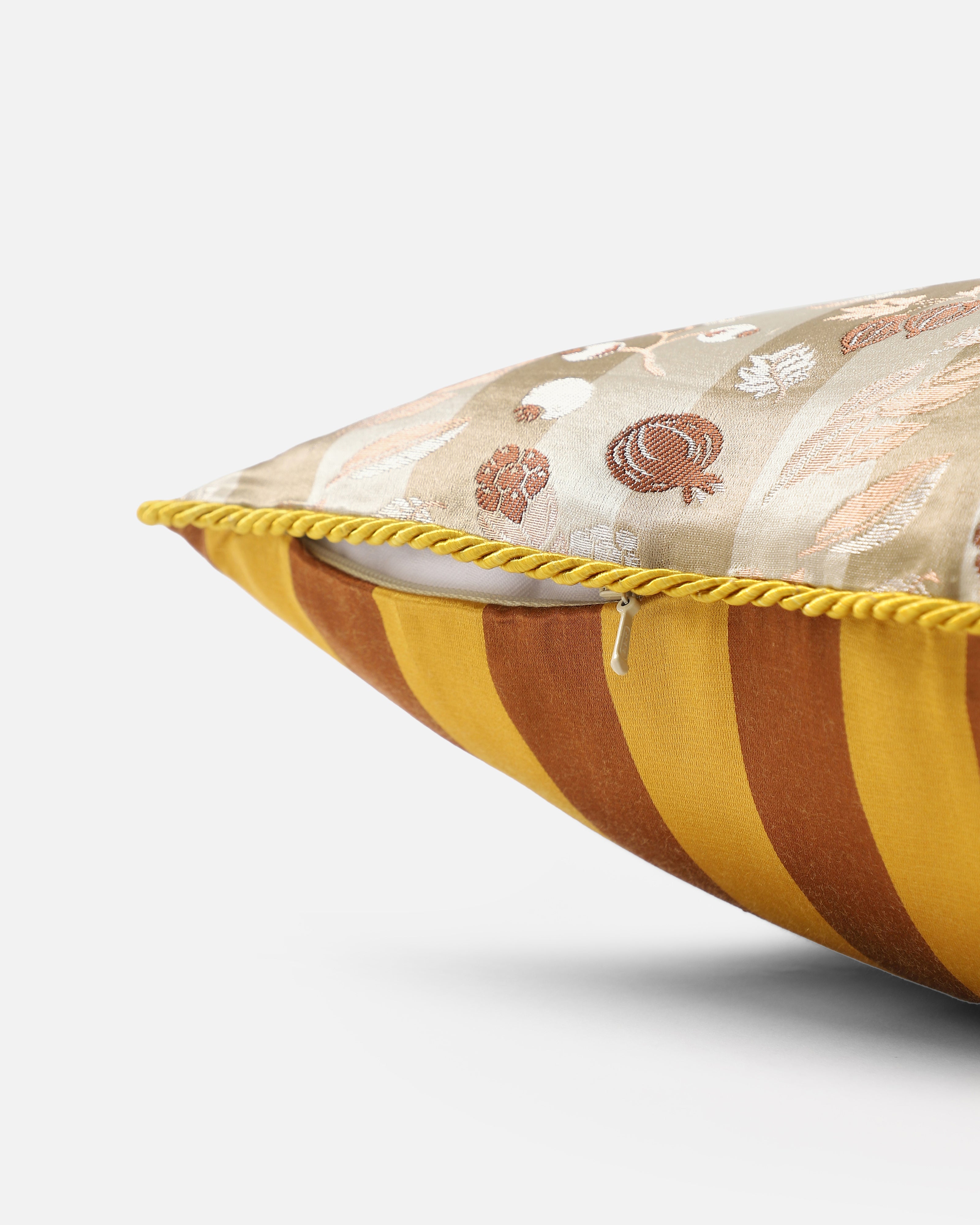 Baie Banarasi Satin Brocade Silk Viscose Cushion Cover