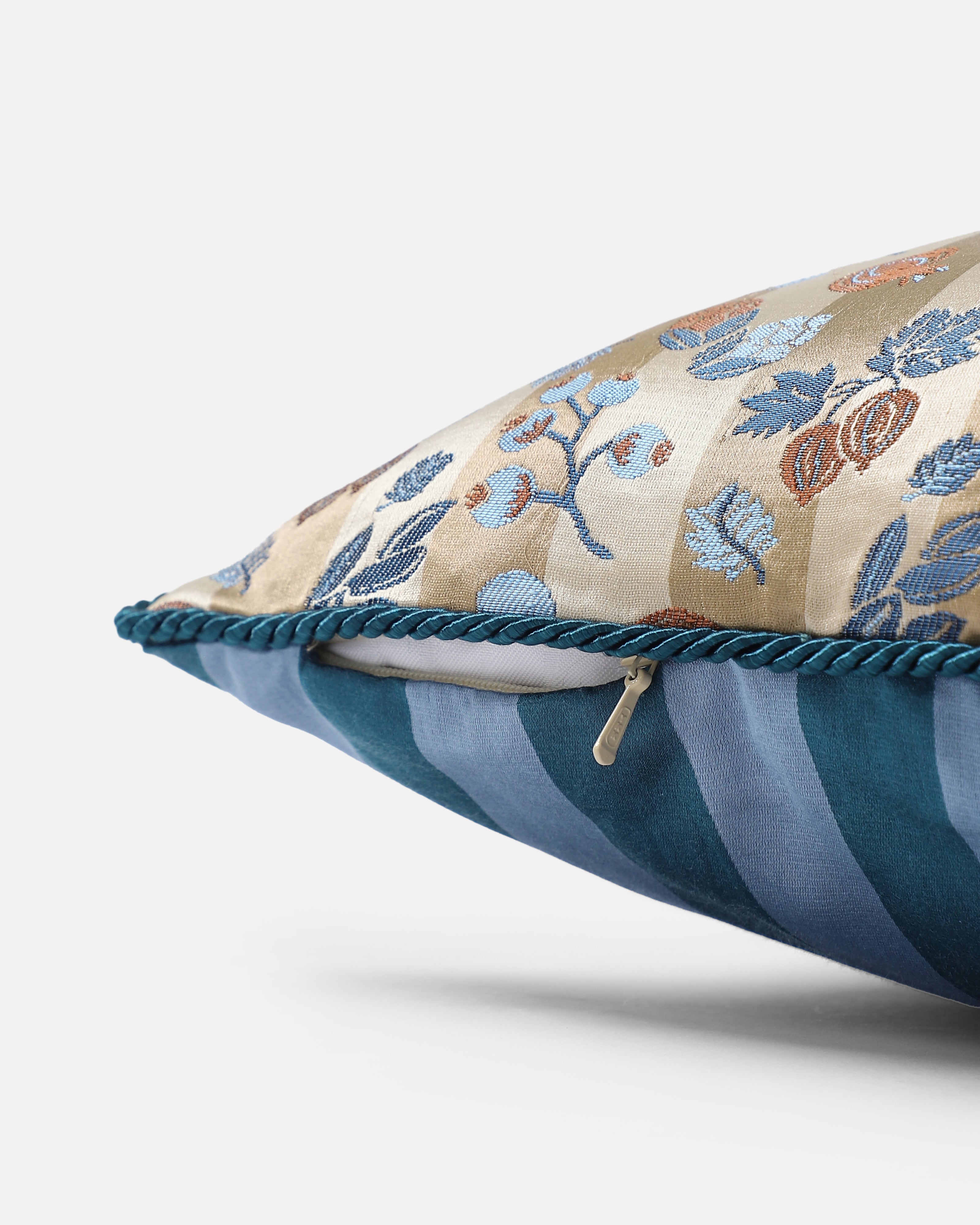 Baie Banarasi Satin Brocade Silk Viscose Cushion Cover