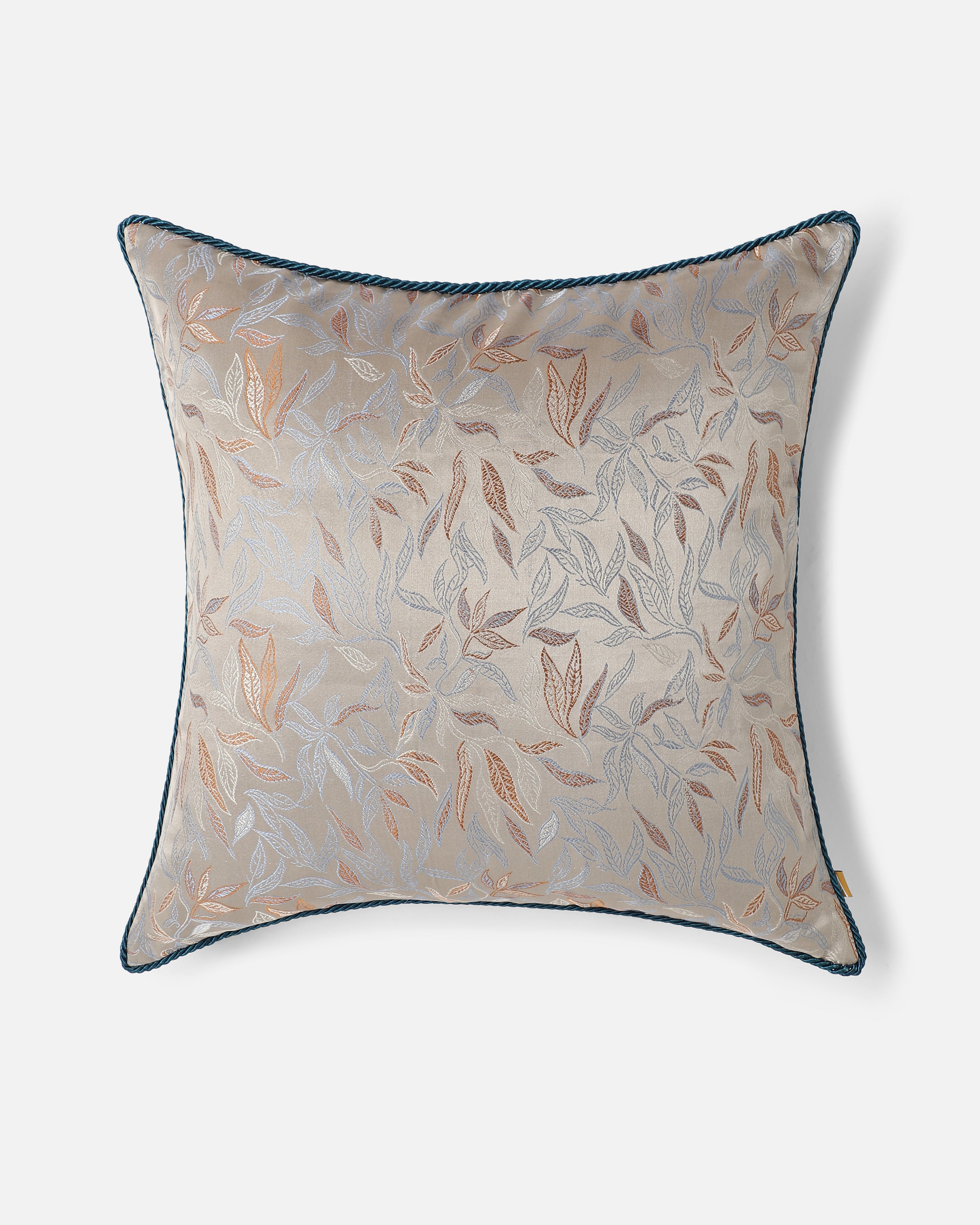 Leafy Banarasi Tanchoi Silk Cushion Cover