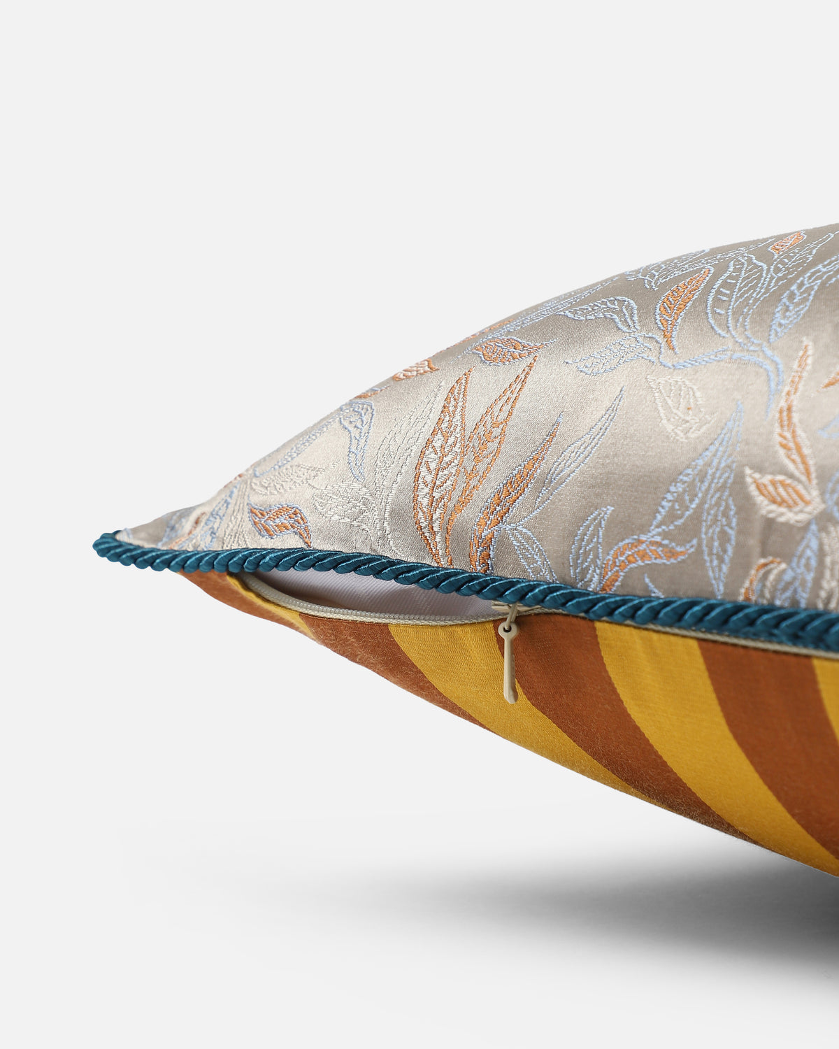 Leafy Banarasi Tanchoi Silk Cushion Cover