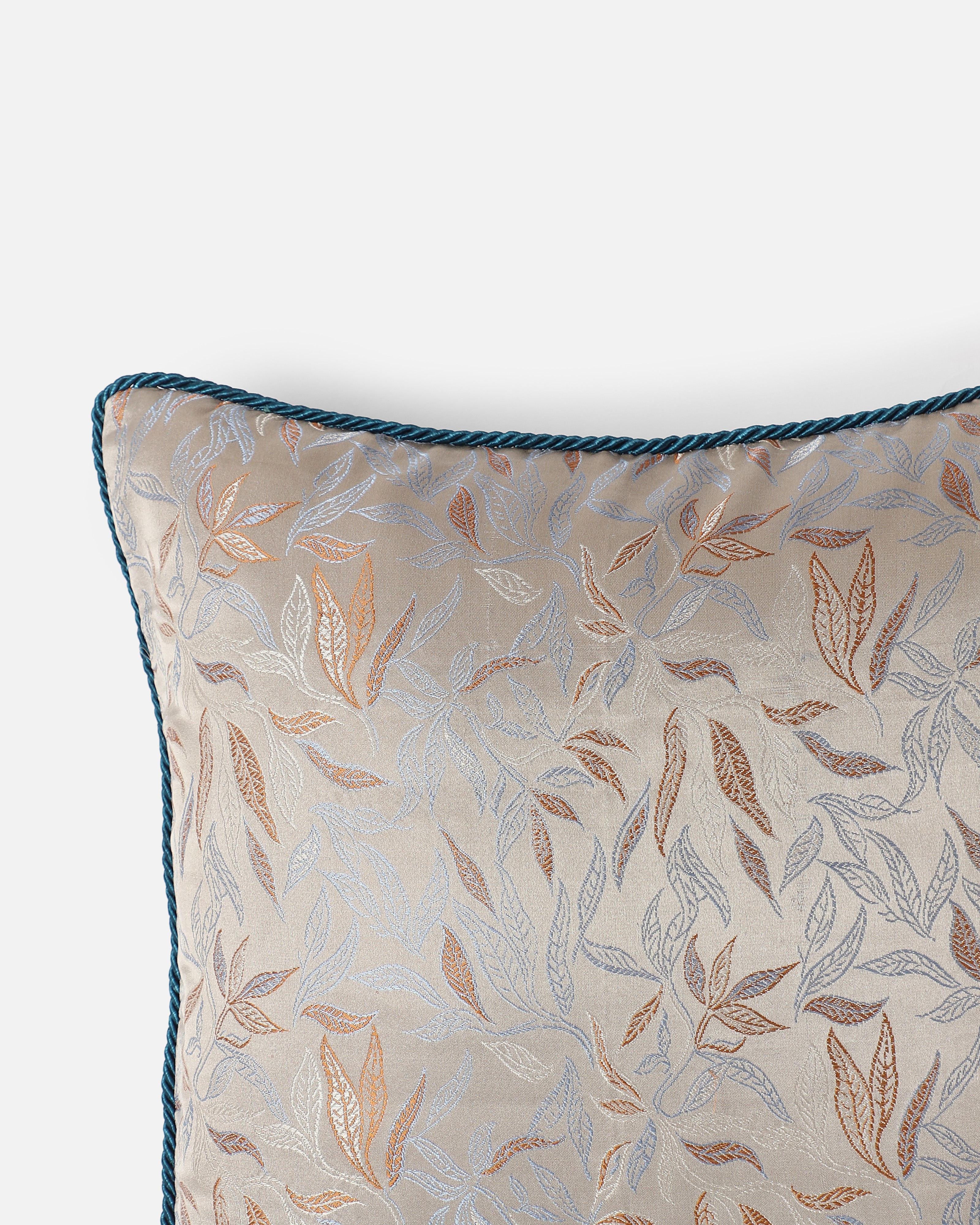 Leafy Banarasi Tanchoi Silk Cushion Cover