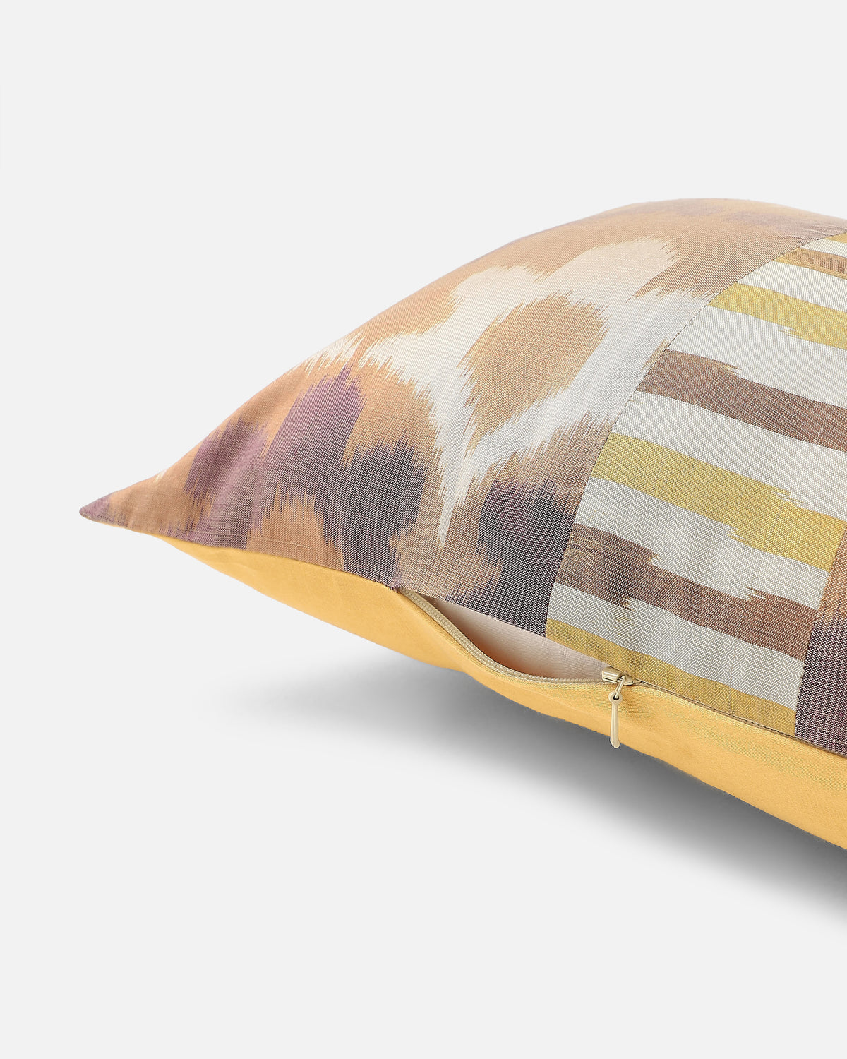 Floraison Pochampally Weft Ikat Cotton Silk Cushion Cover