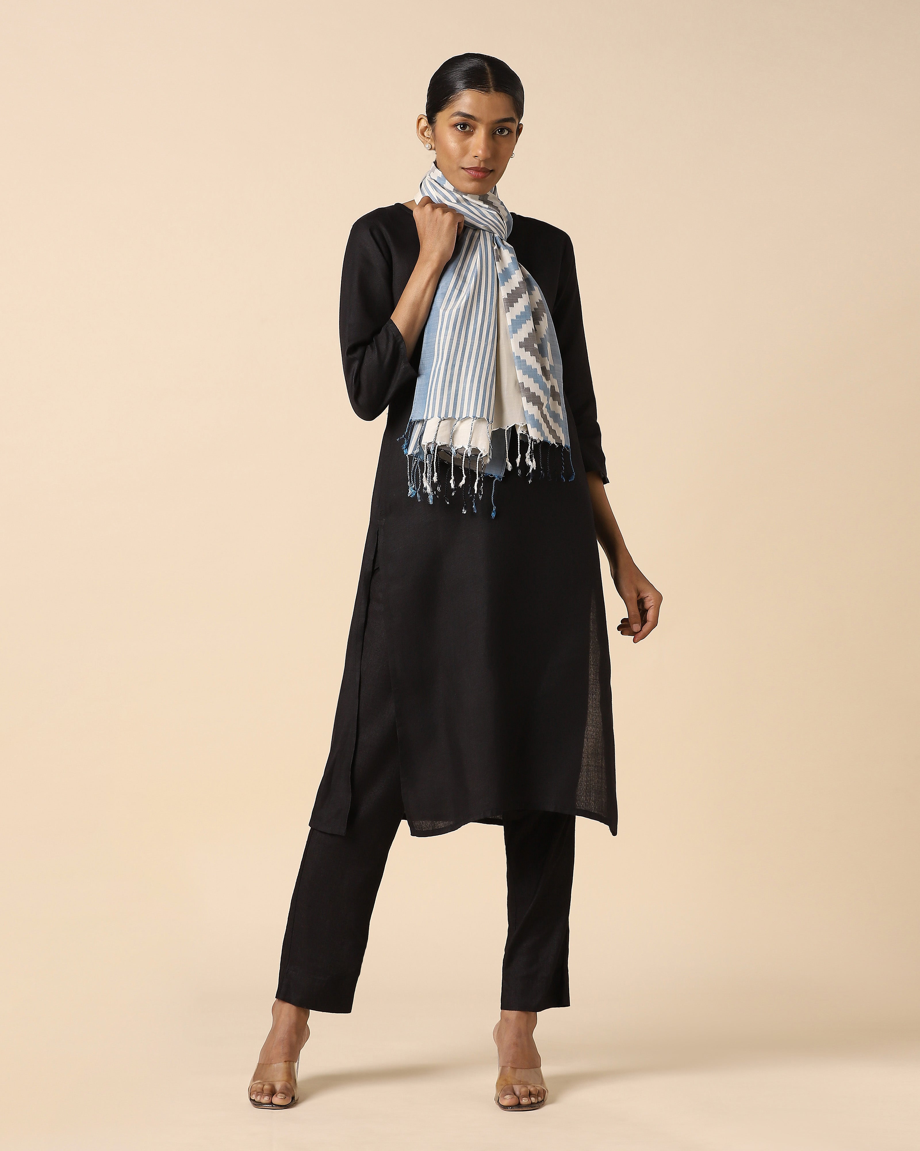 Amaha Pochampally Warp Ikat Silk Cotton Stole