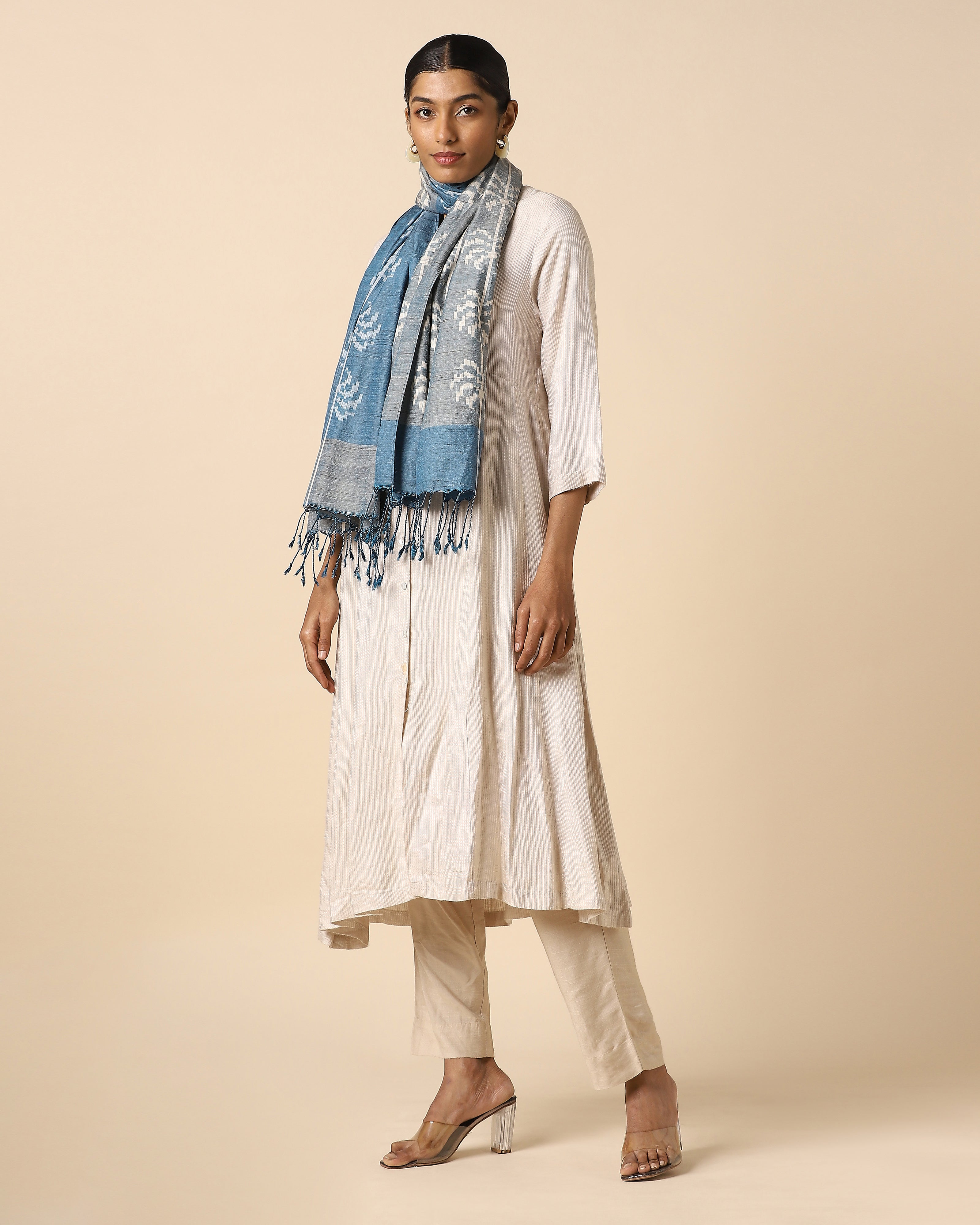 Panna Pochampally Warp Ikat Silk Stole