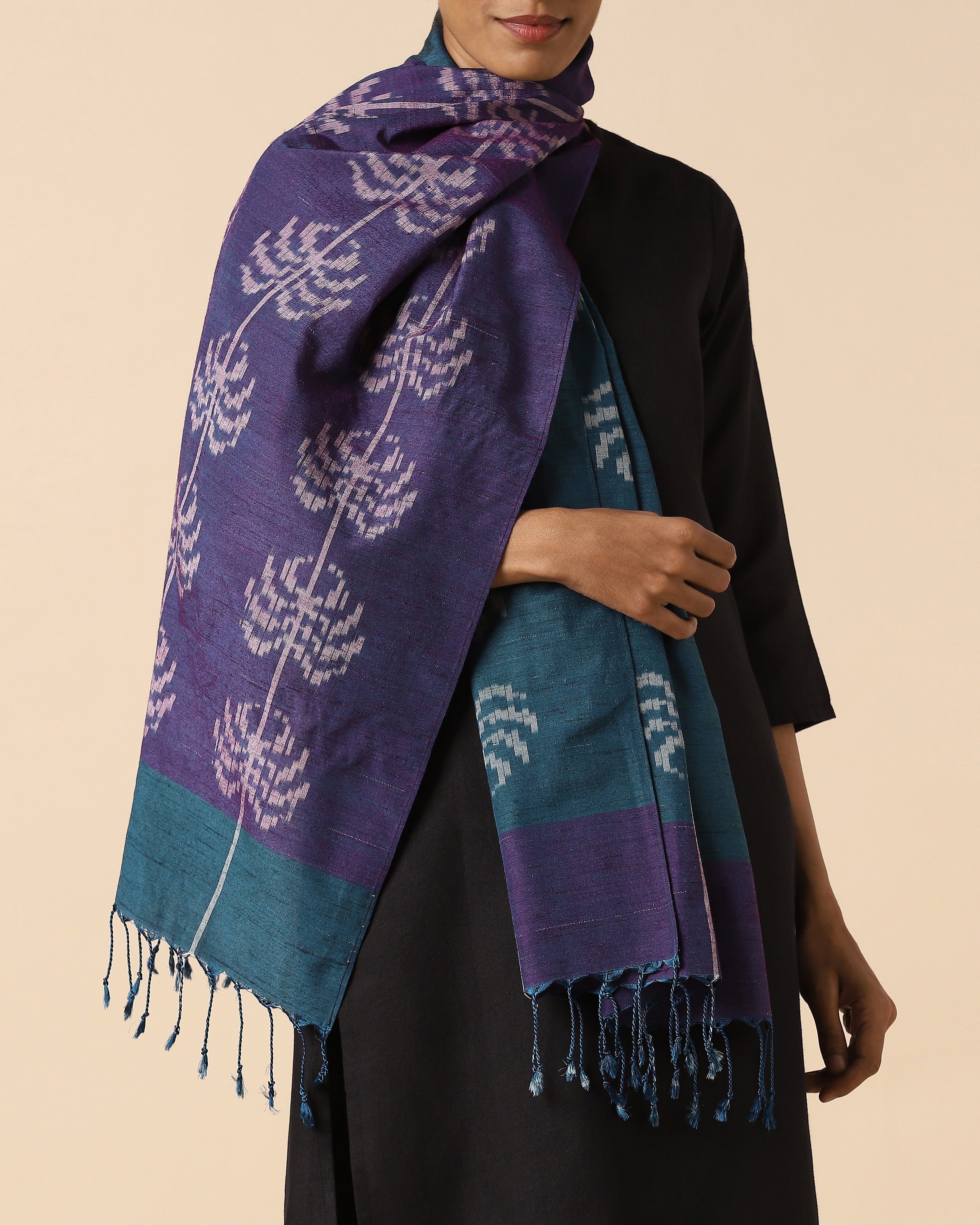 Panna Pochampally Warp Ikat Silk Stole