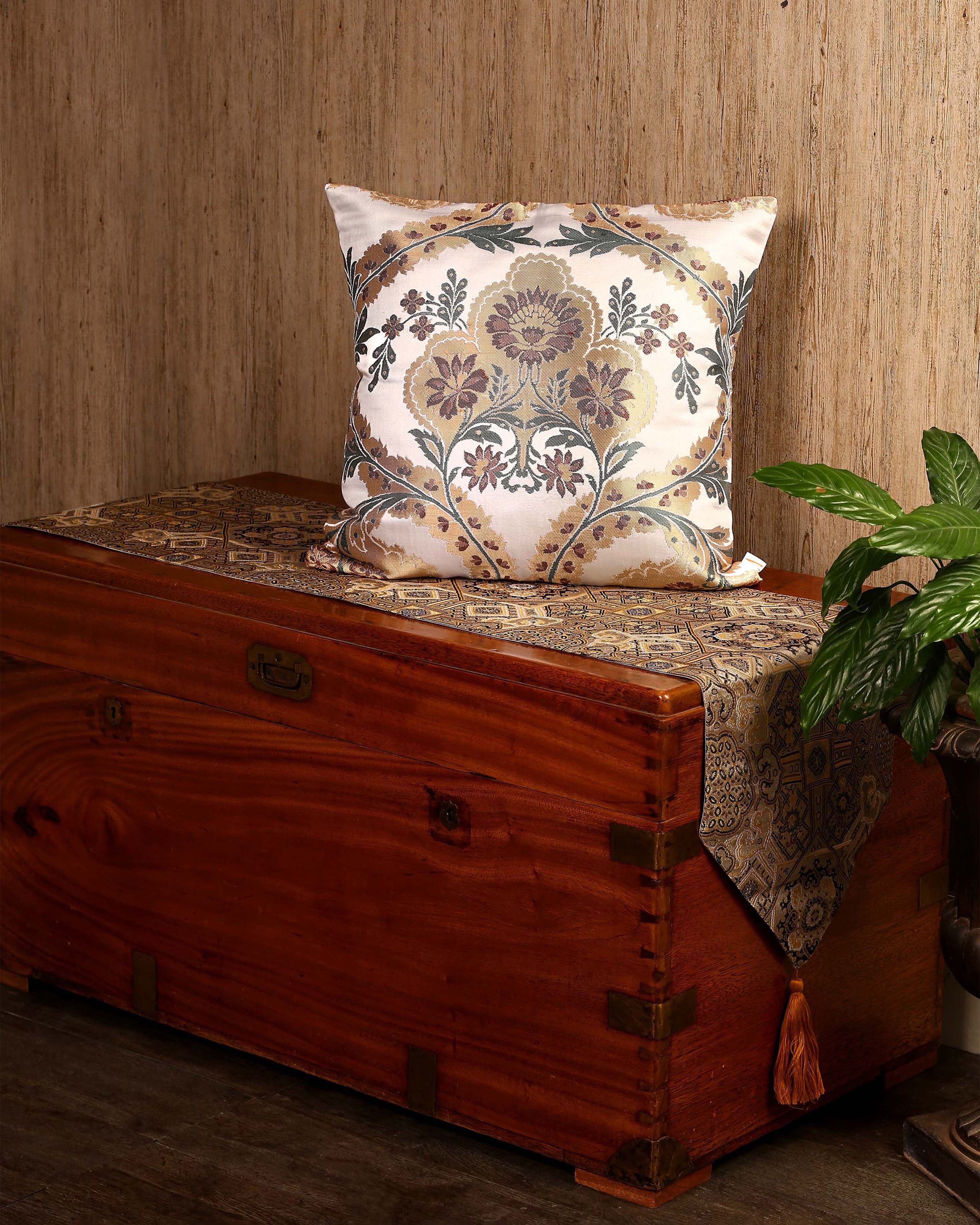 Baroque Satin Brocade Silk Cushion Cover - Medium Assorted