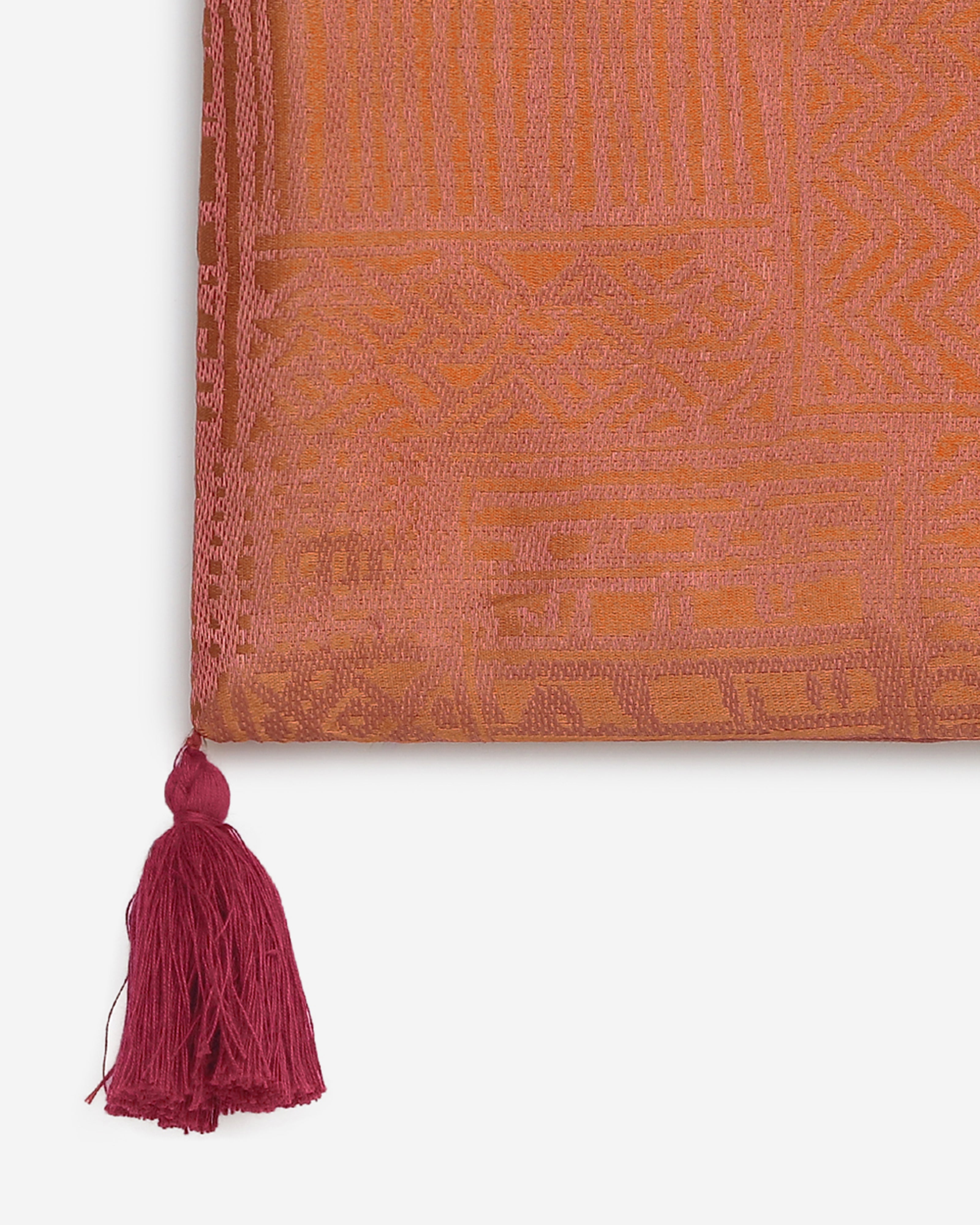 Yoruba Tanchoi Silk Cushion Cover - Dark Orange