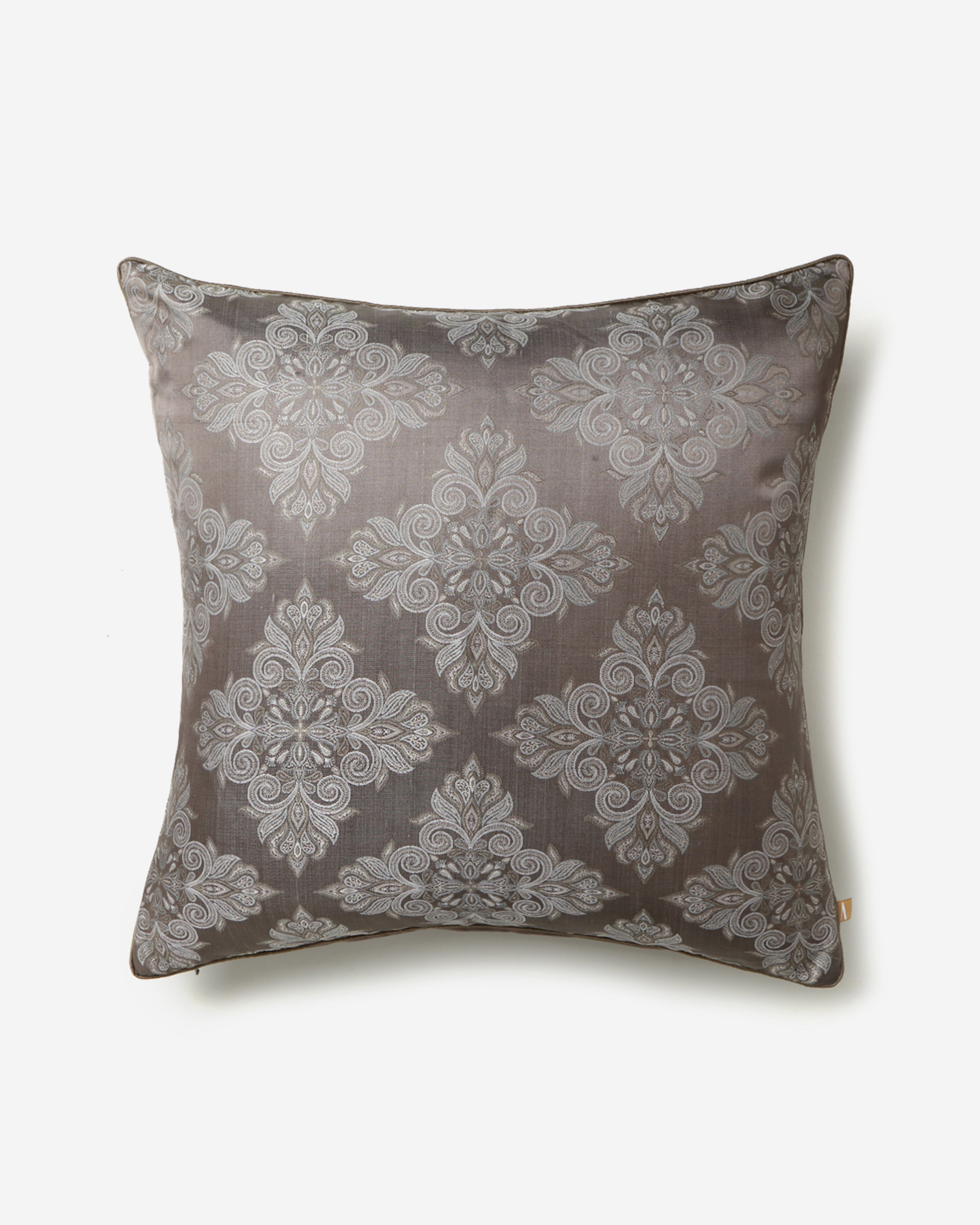 Kaemon Tanchoi Silk Cushion Cover - Medium Grey