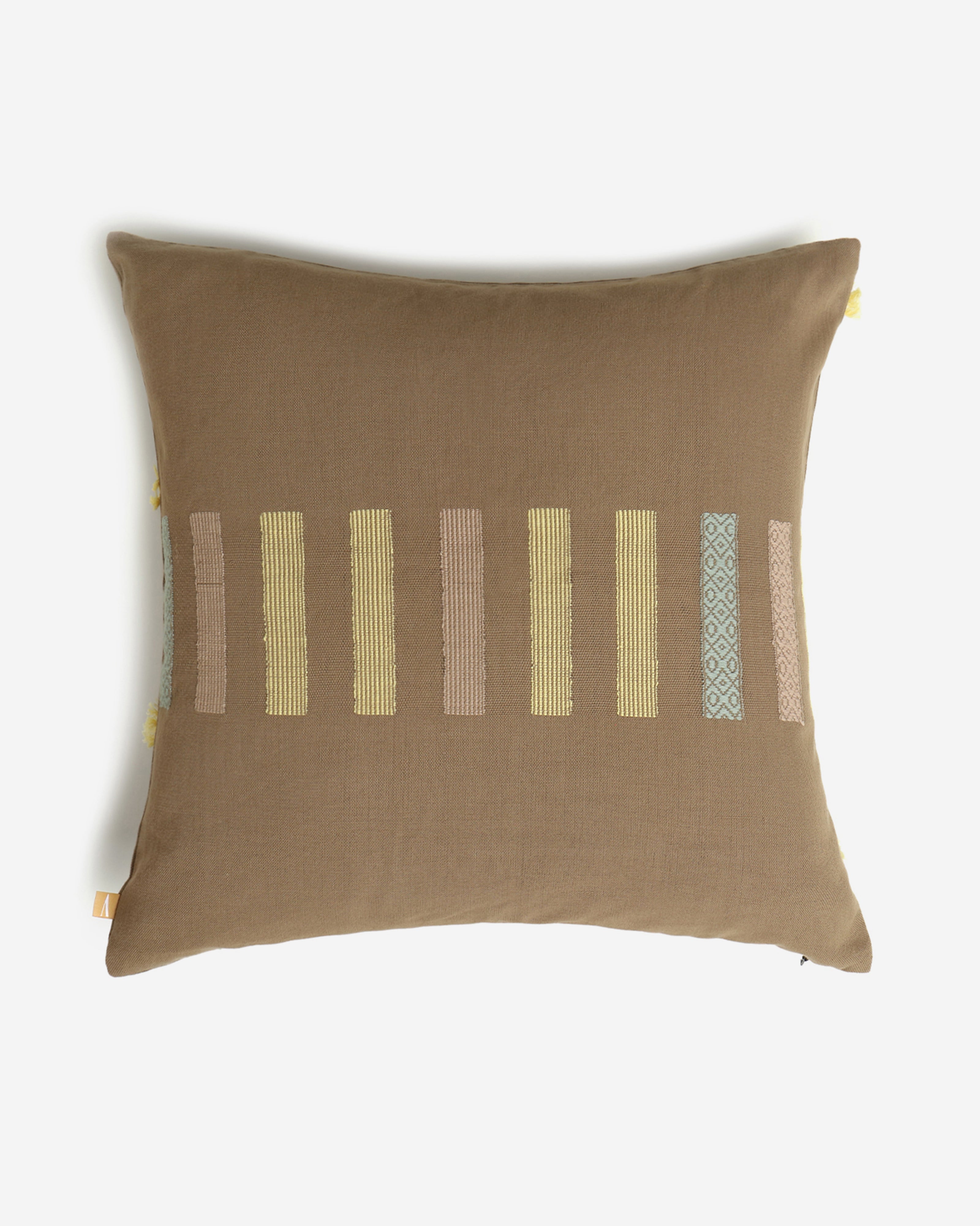 Unabridged Extra Weft Cotton Cushion Cover - Light Brown