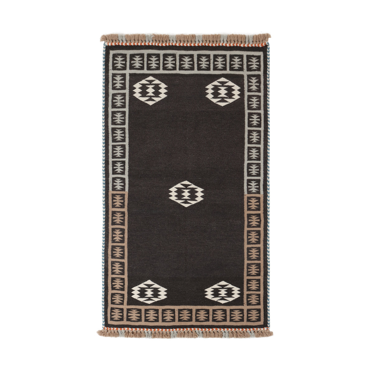 Ganado Kharad Cotton Wool Rug - Dark Grey