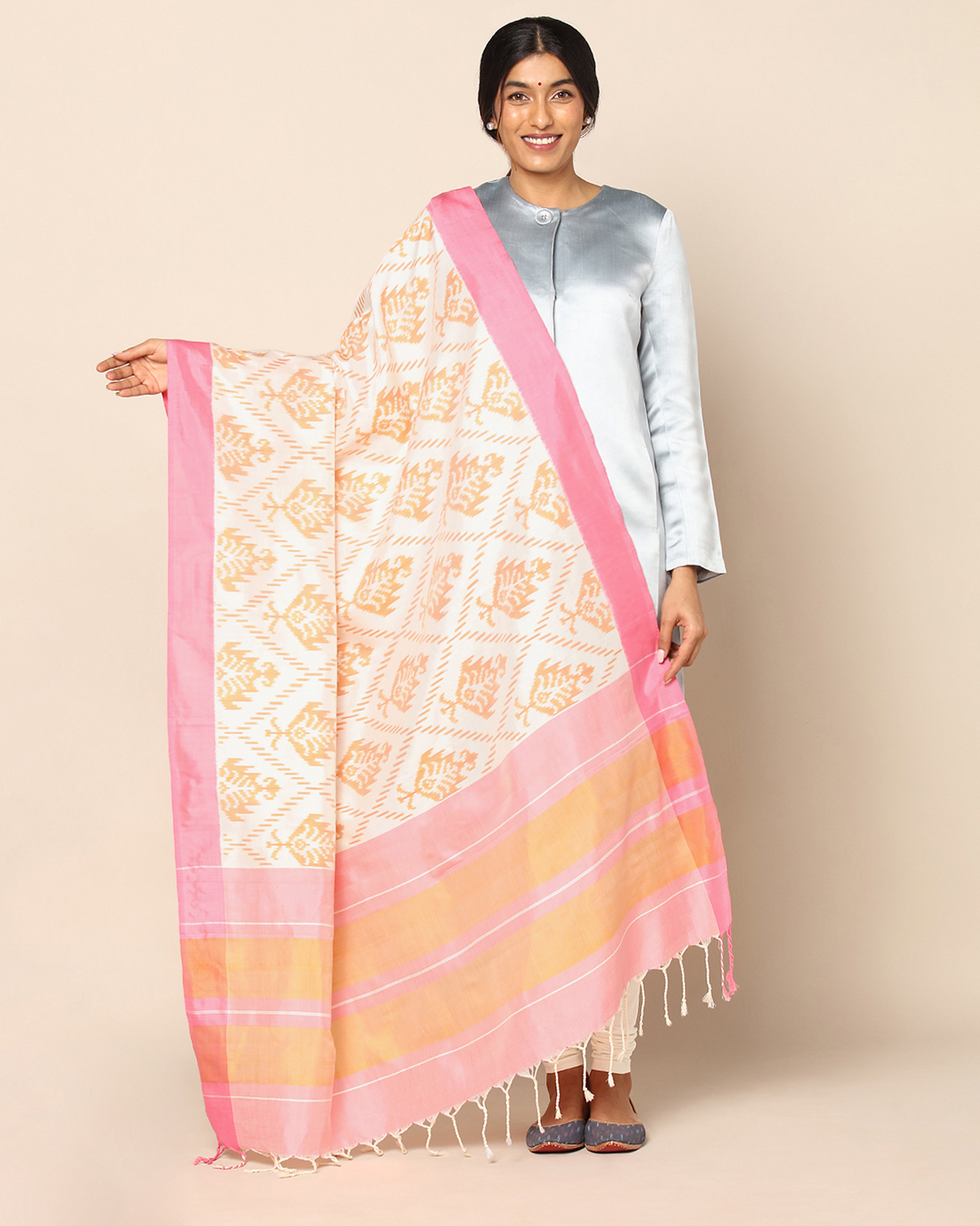Lakshmi Weft Ikat Cotton Silk Dupatta