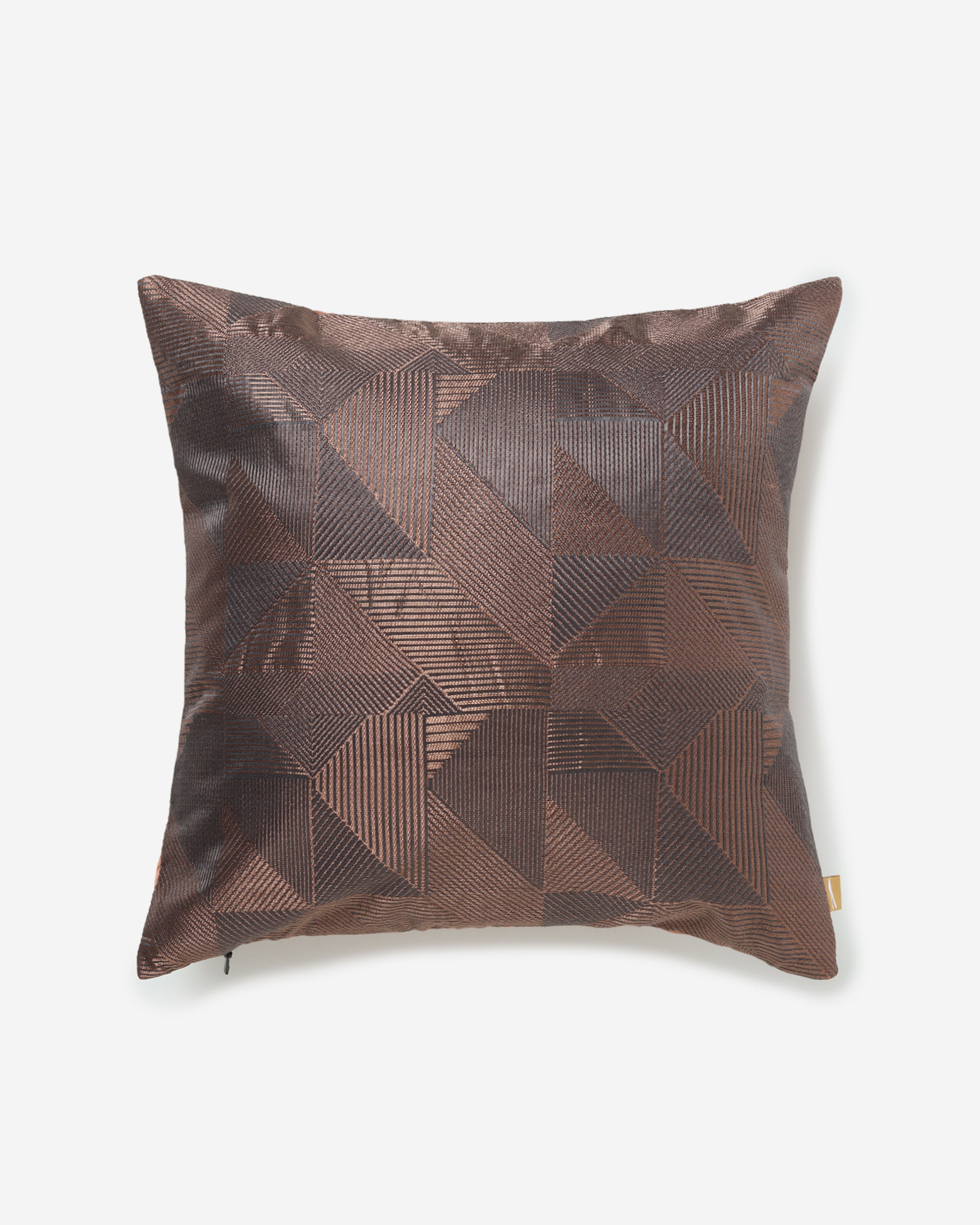 Perspective Gyasar Silk Cotton Cushion Cover - Medium Brown