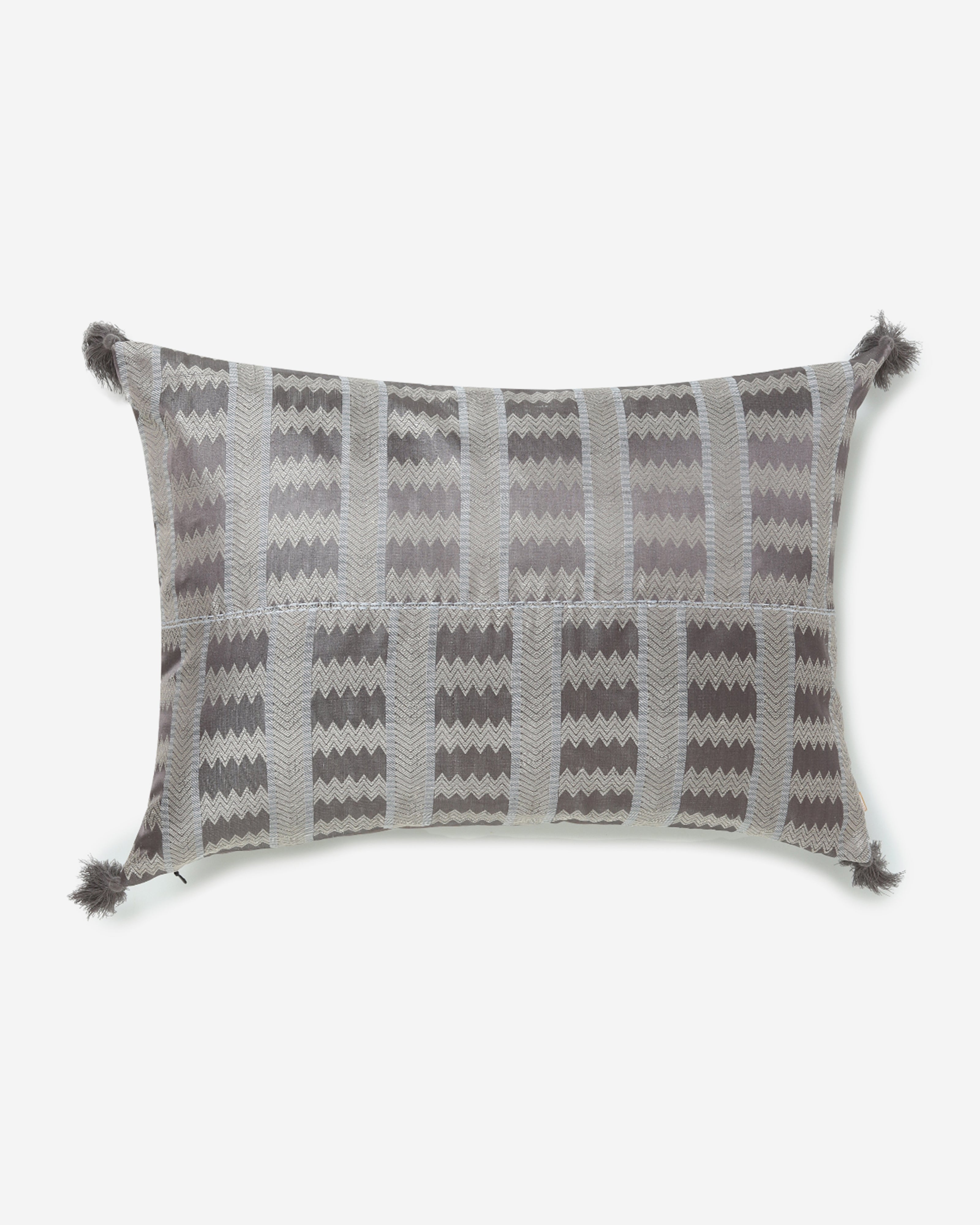 Jaga Tanchoi Silk Cushion Cover - Medium Grey
