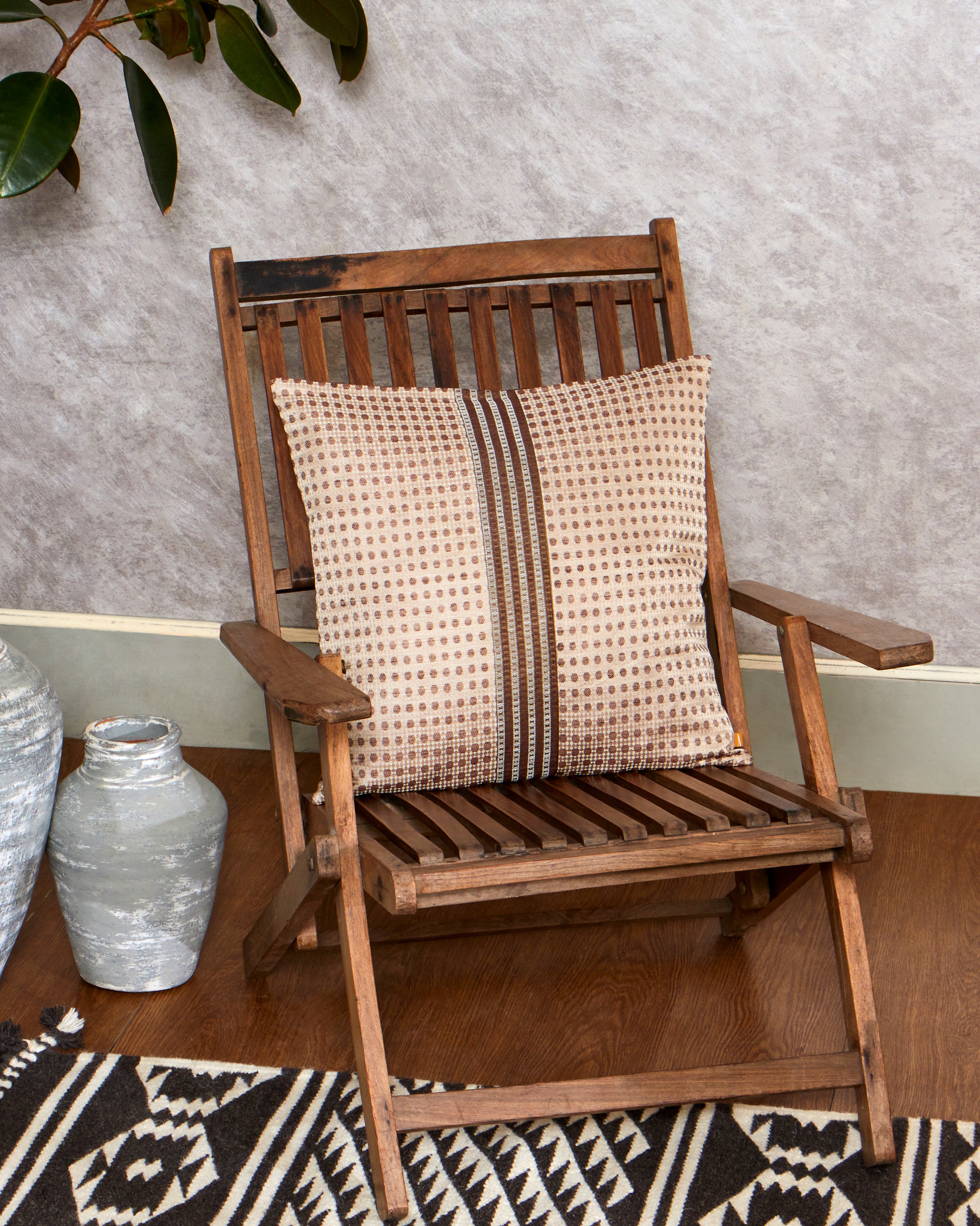 Chettinad Tanchoi Silk Linen Cushion Cover