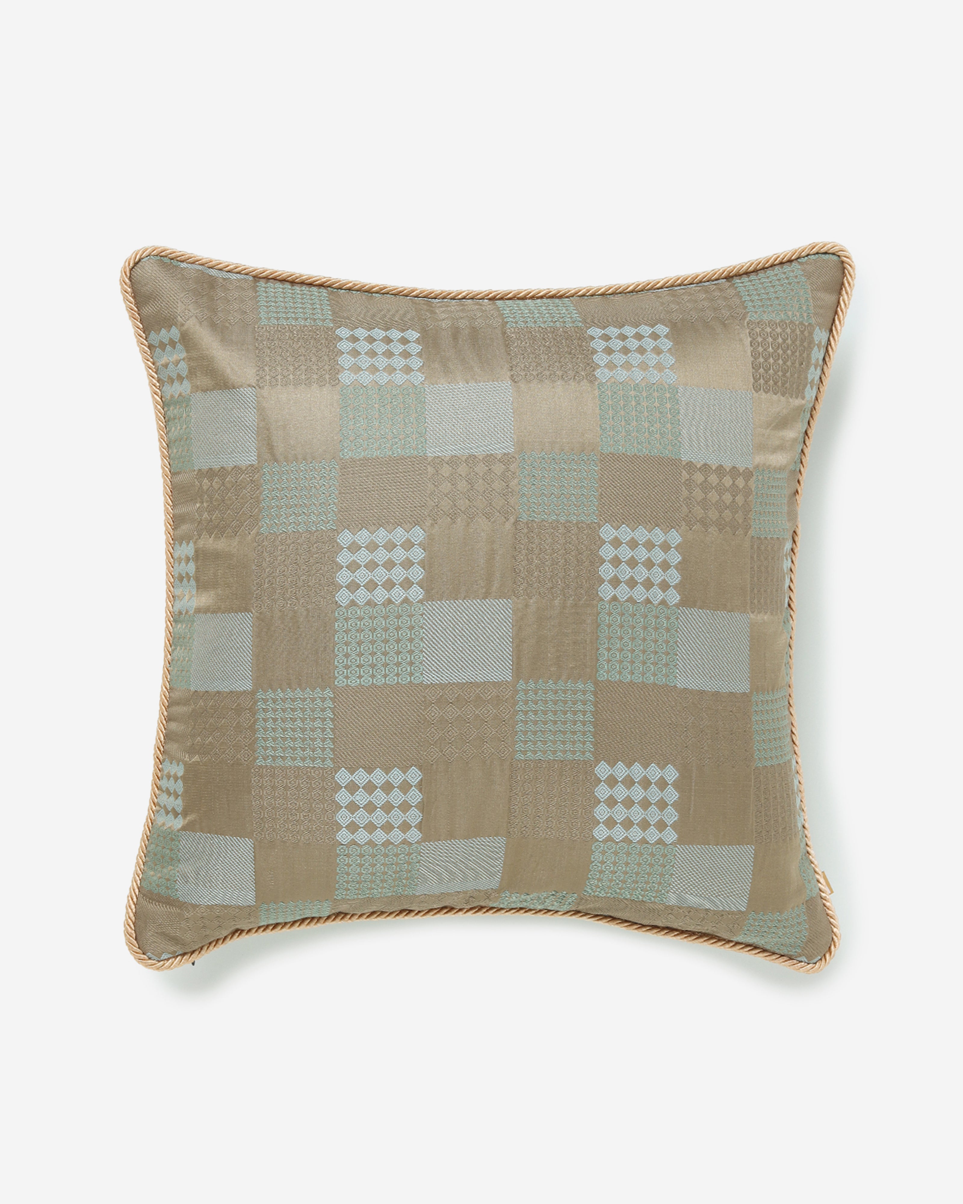 Cube Satin Brocade Silk Cotton Cushion Cover