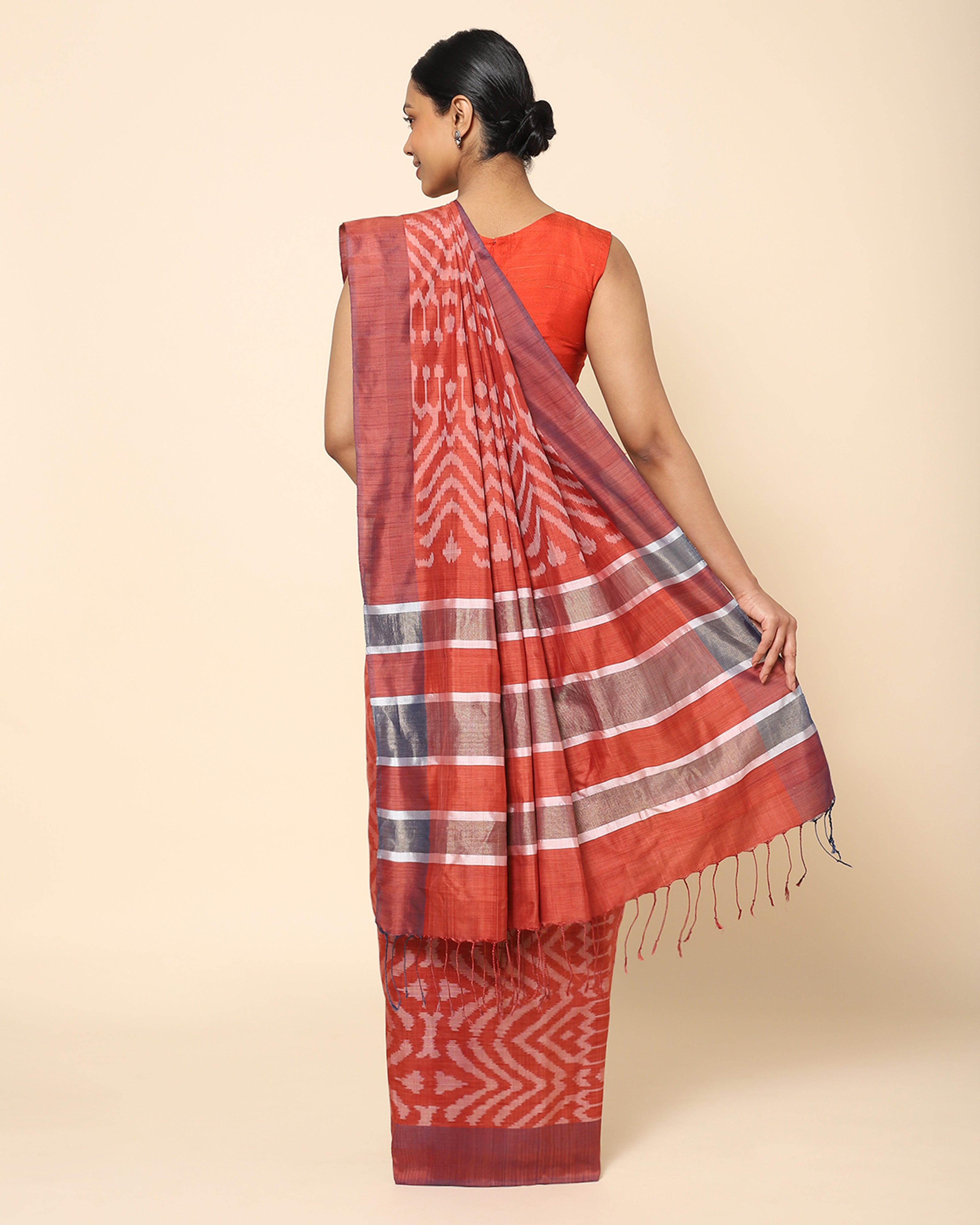 Dupa Warp Ikat Silk Saree