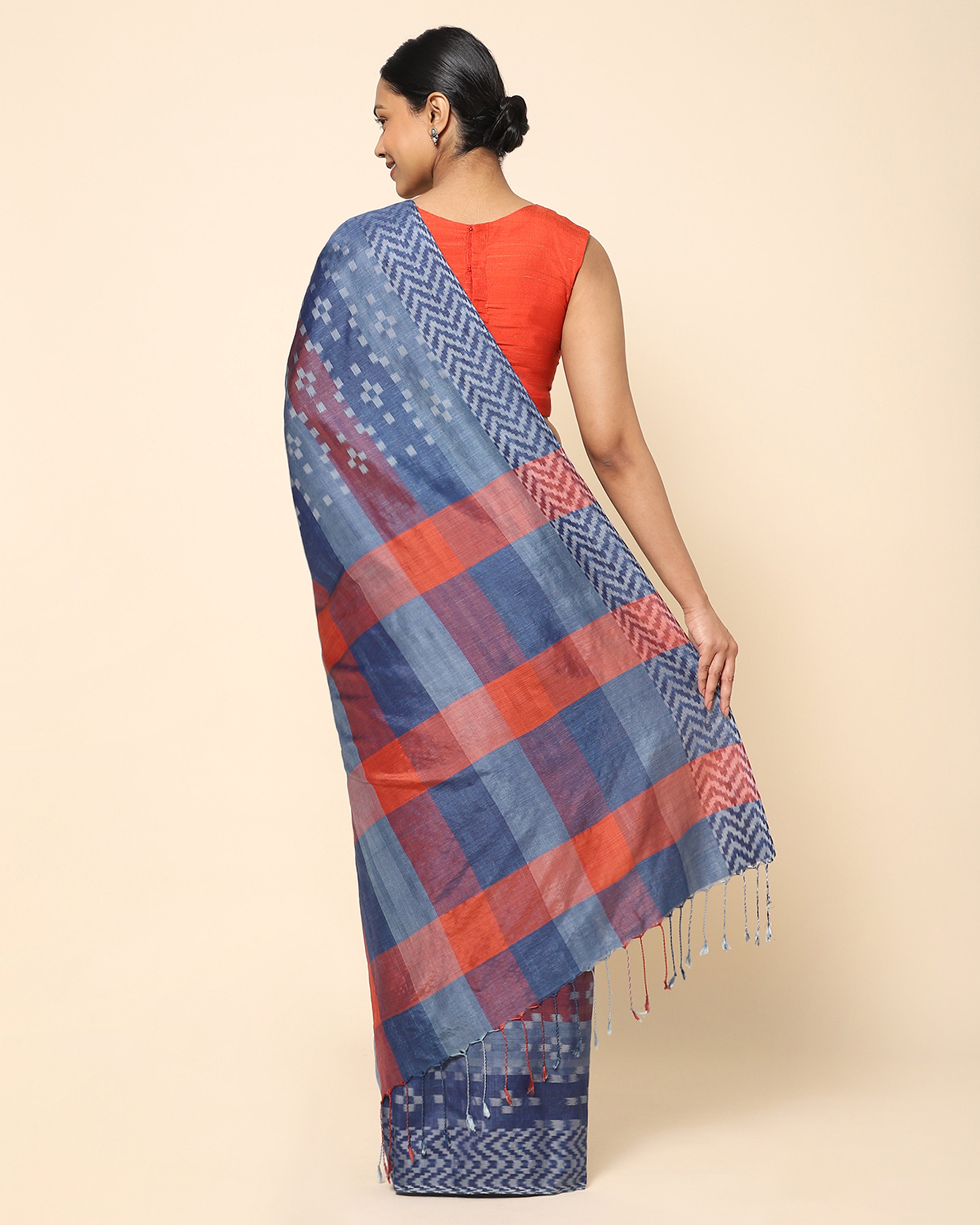 Vardhaman Warp Ikat Silk Saree