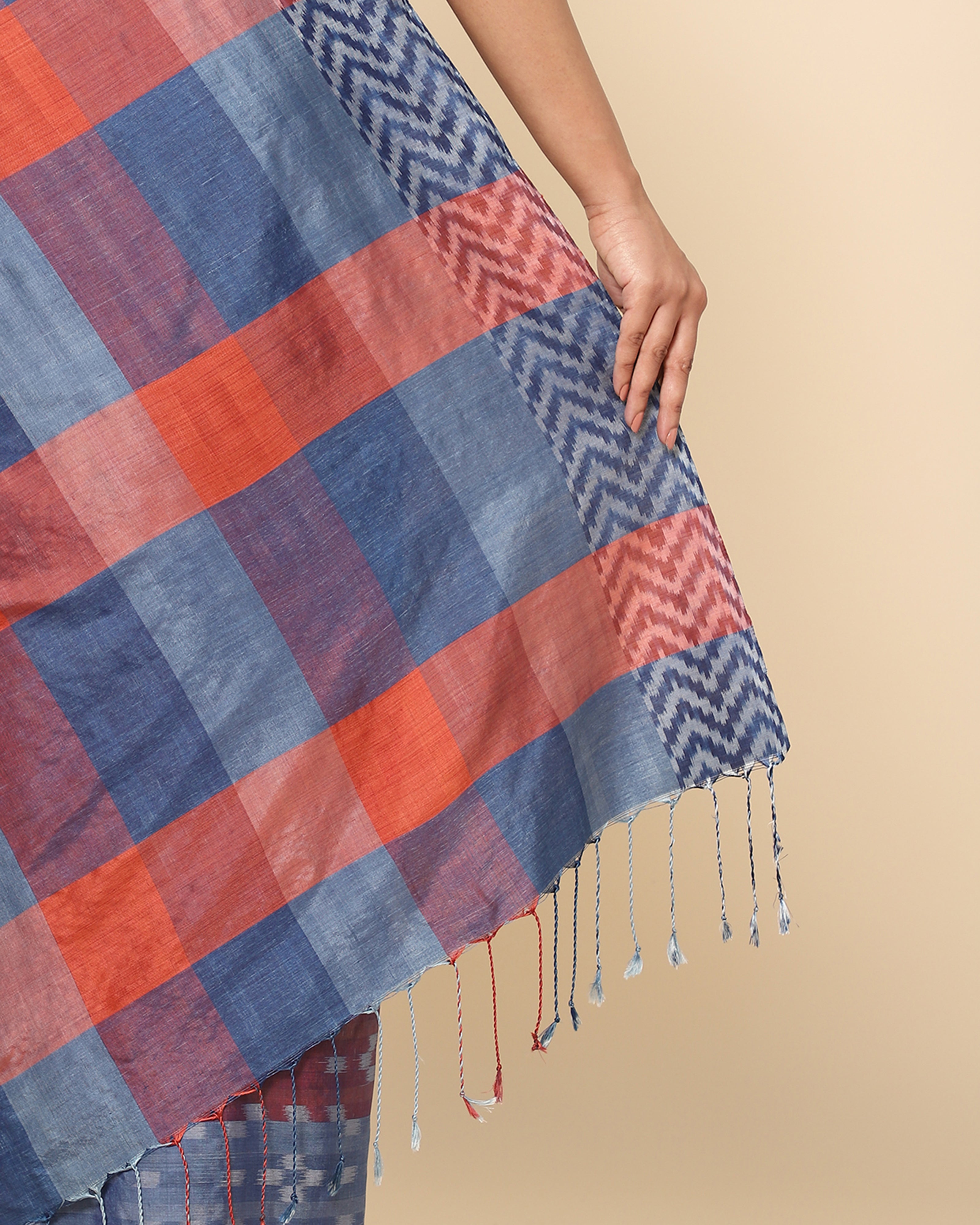 Vardhaman Warp Ikat Silk Saree