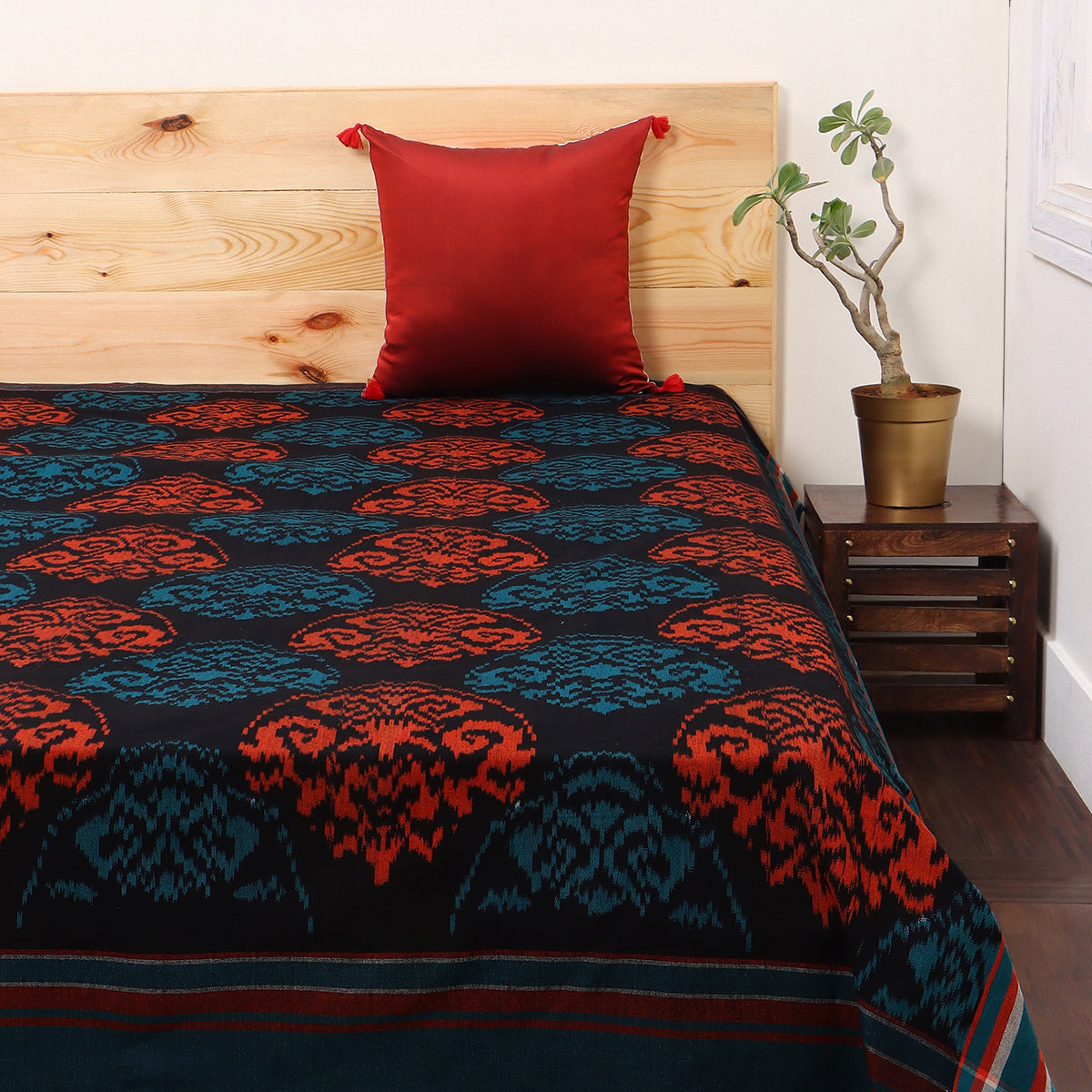 Nandani Warp Ikat CottonBed Cover