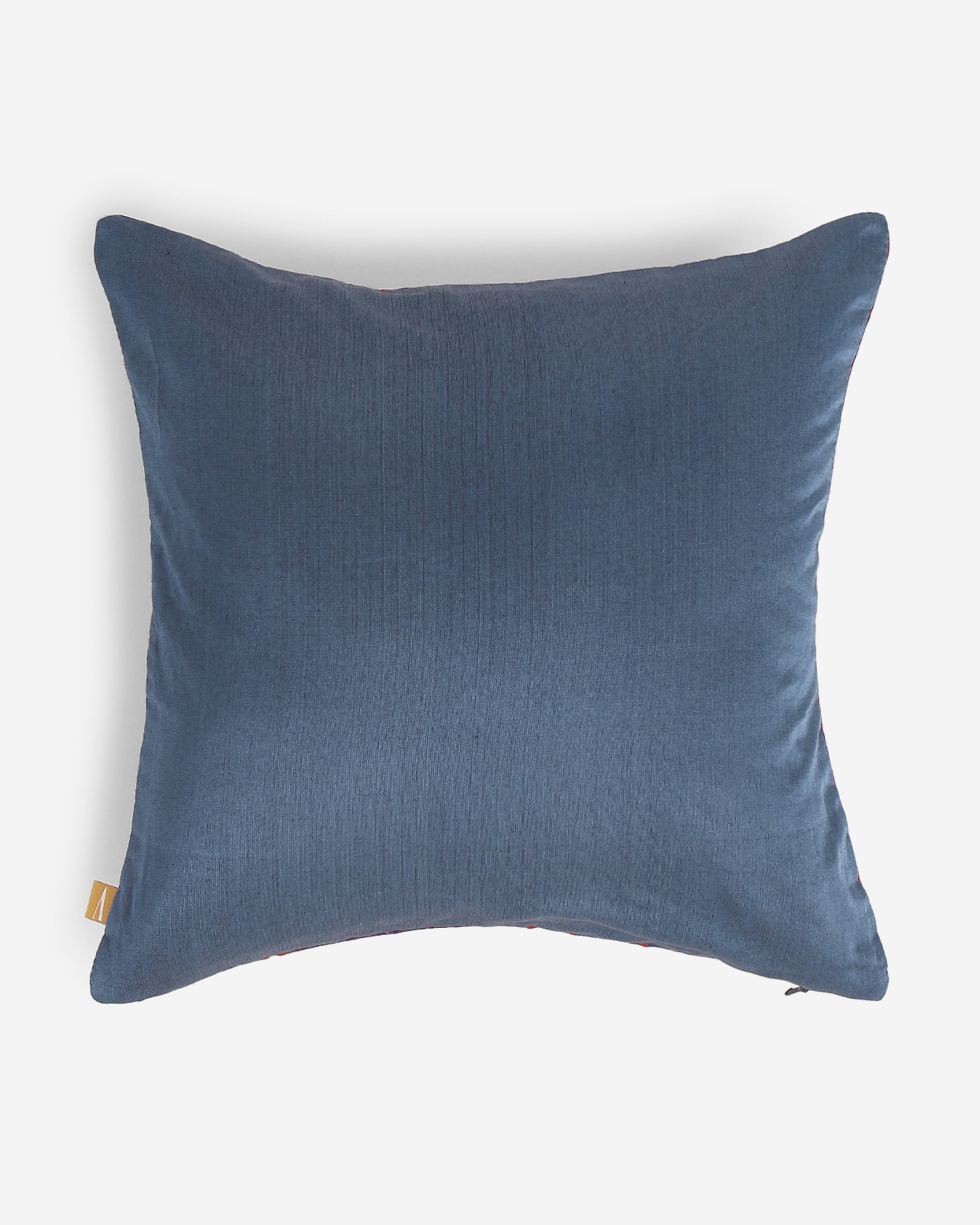Khambo Gyasar Silk Cushion Cover - Dark Blue
