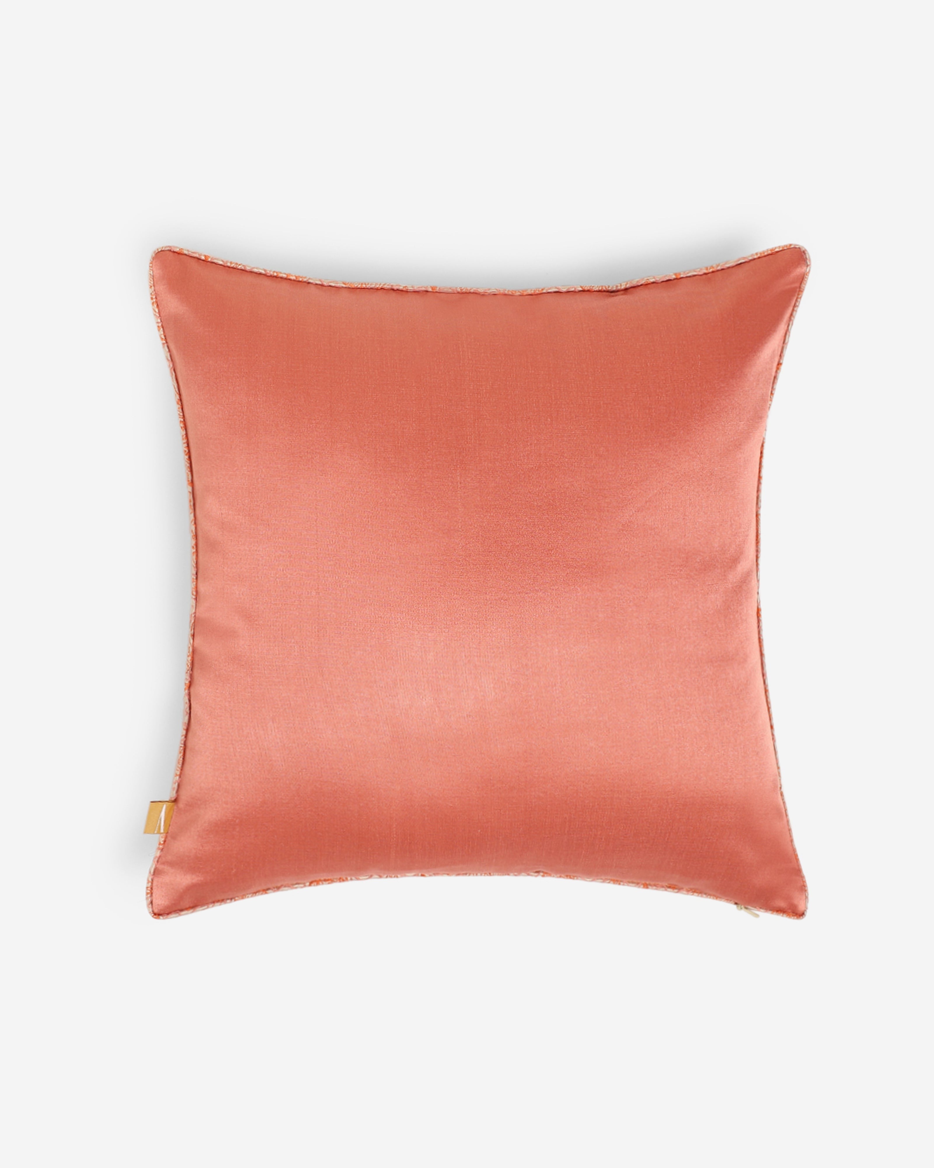 Solid Satin Silk Cotton Cushion Cover - Light Pink