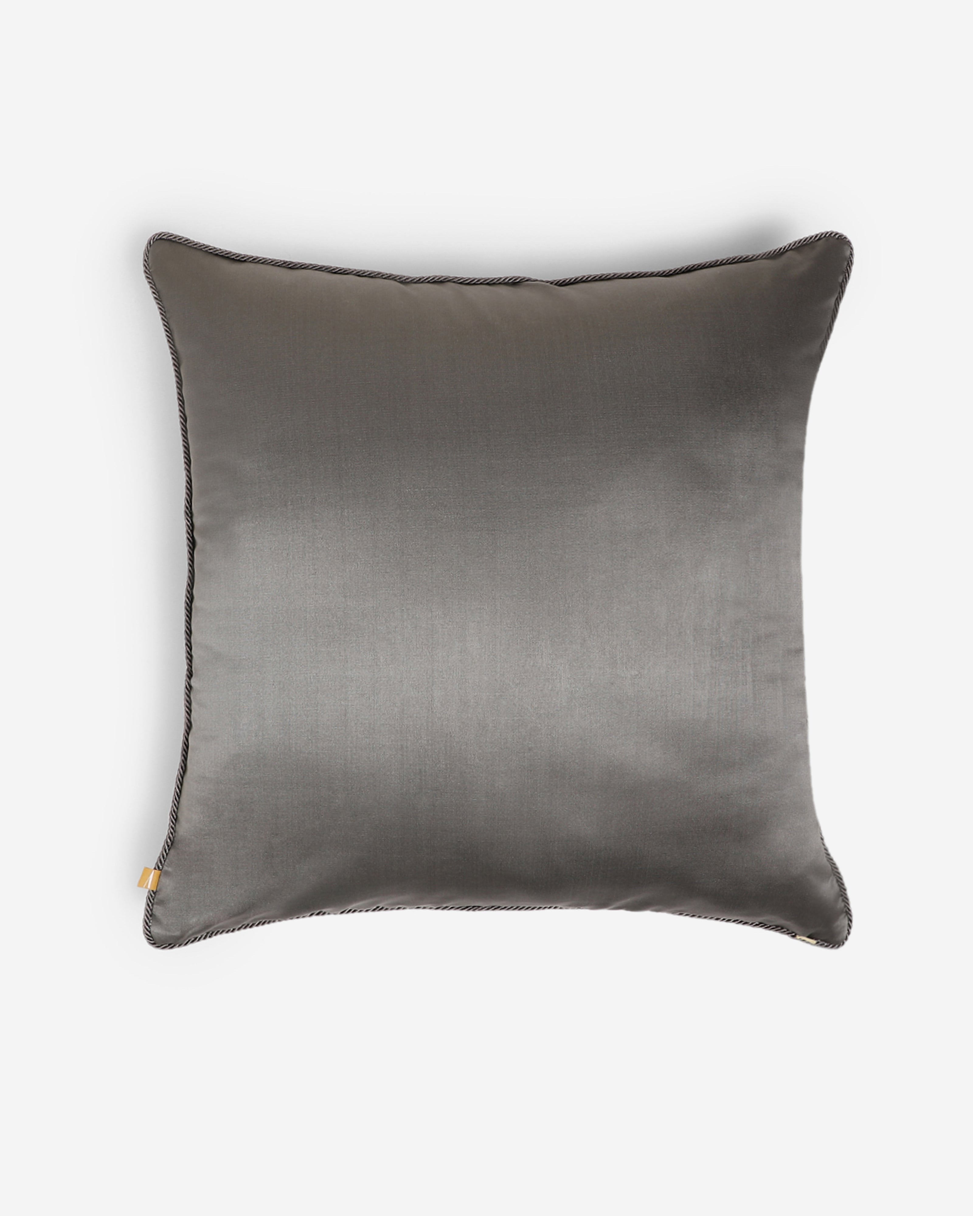 Bengal Gyasar Silk Cushion Cover - Medium Grey
