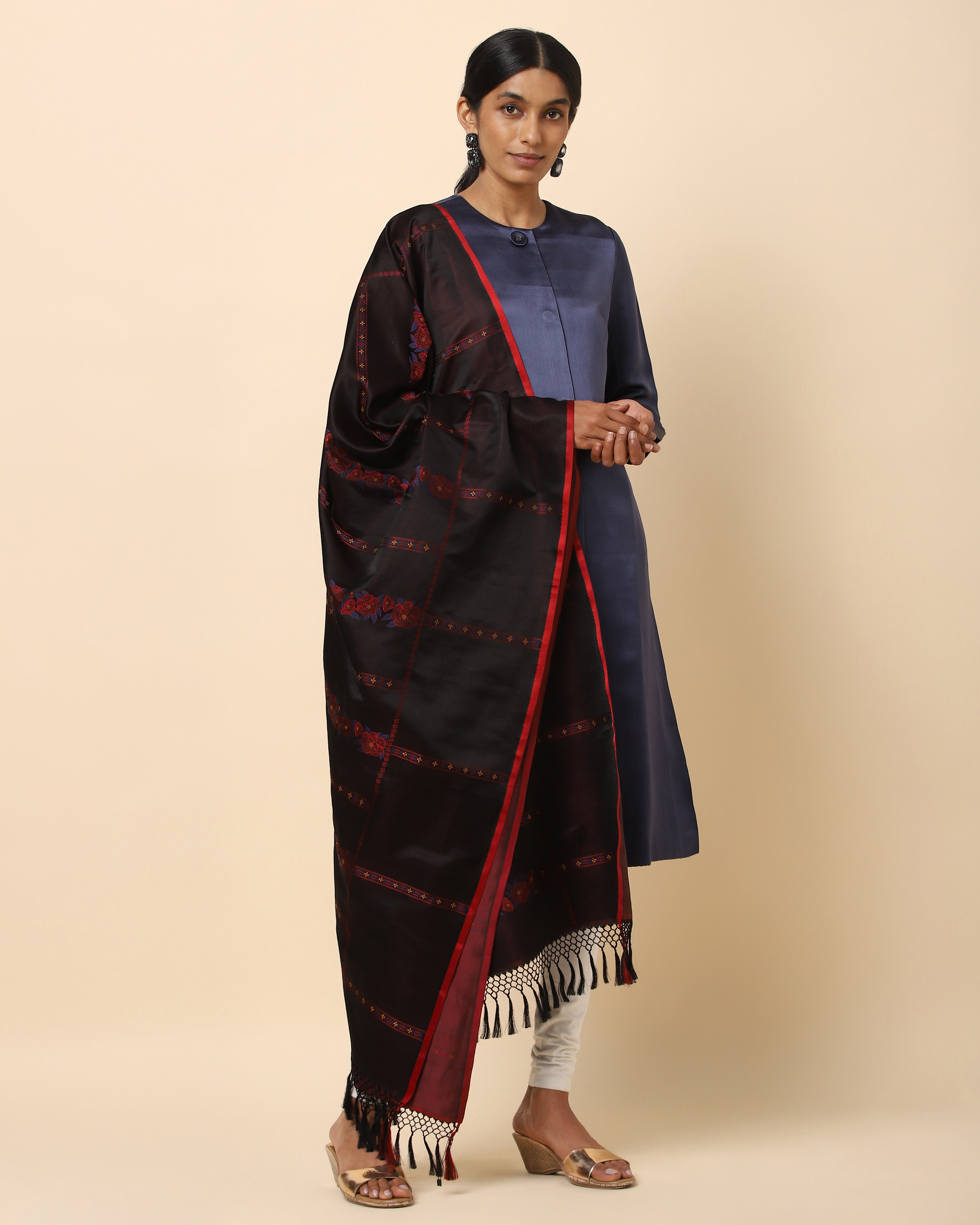 Retro Banarasi Tanchoi Silk Dupatta