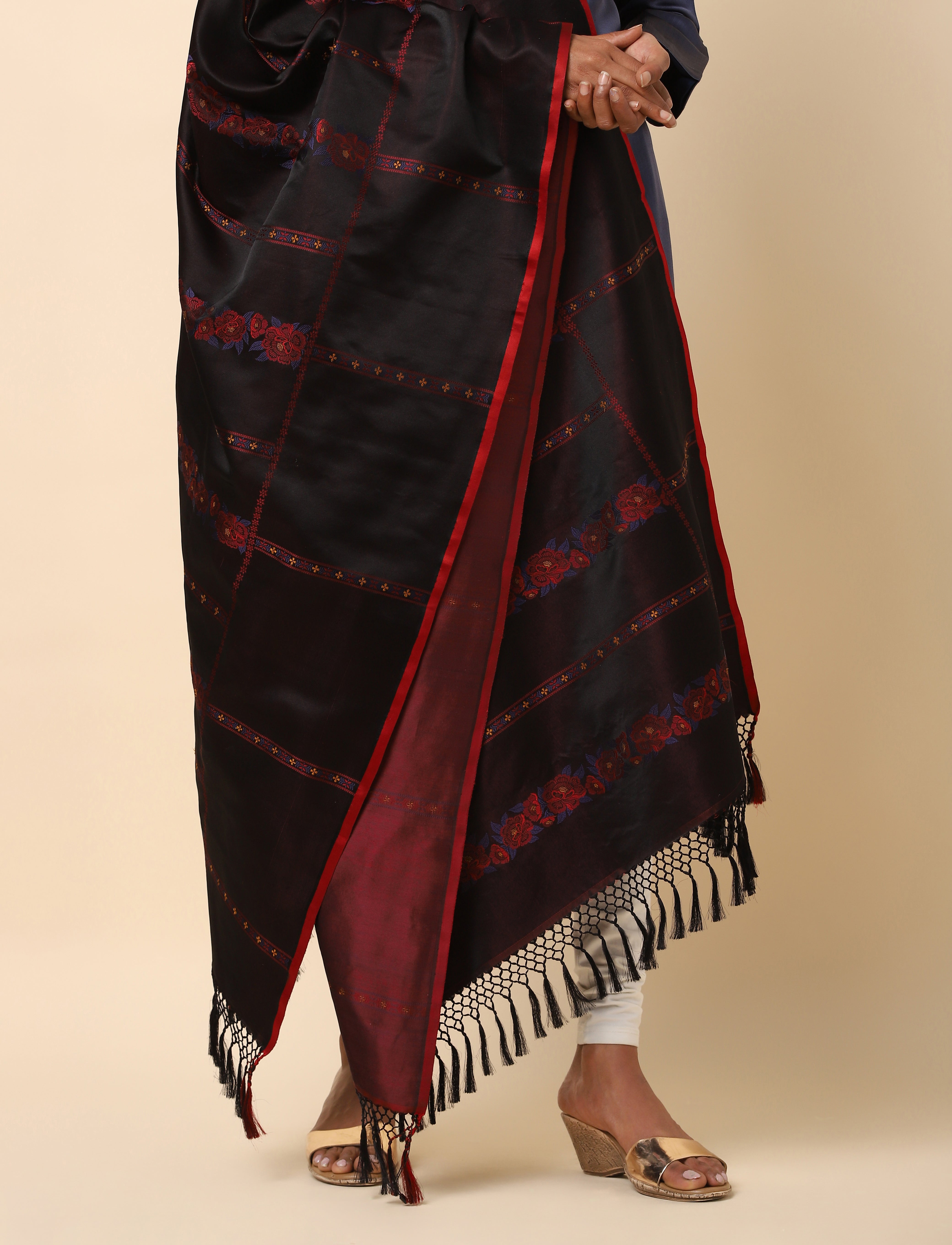 Retro Banarasi Tanchoi Silk Dupatta