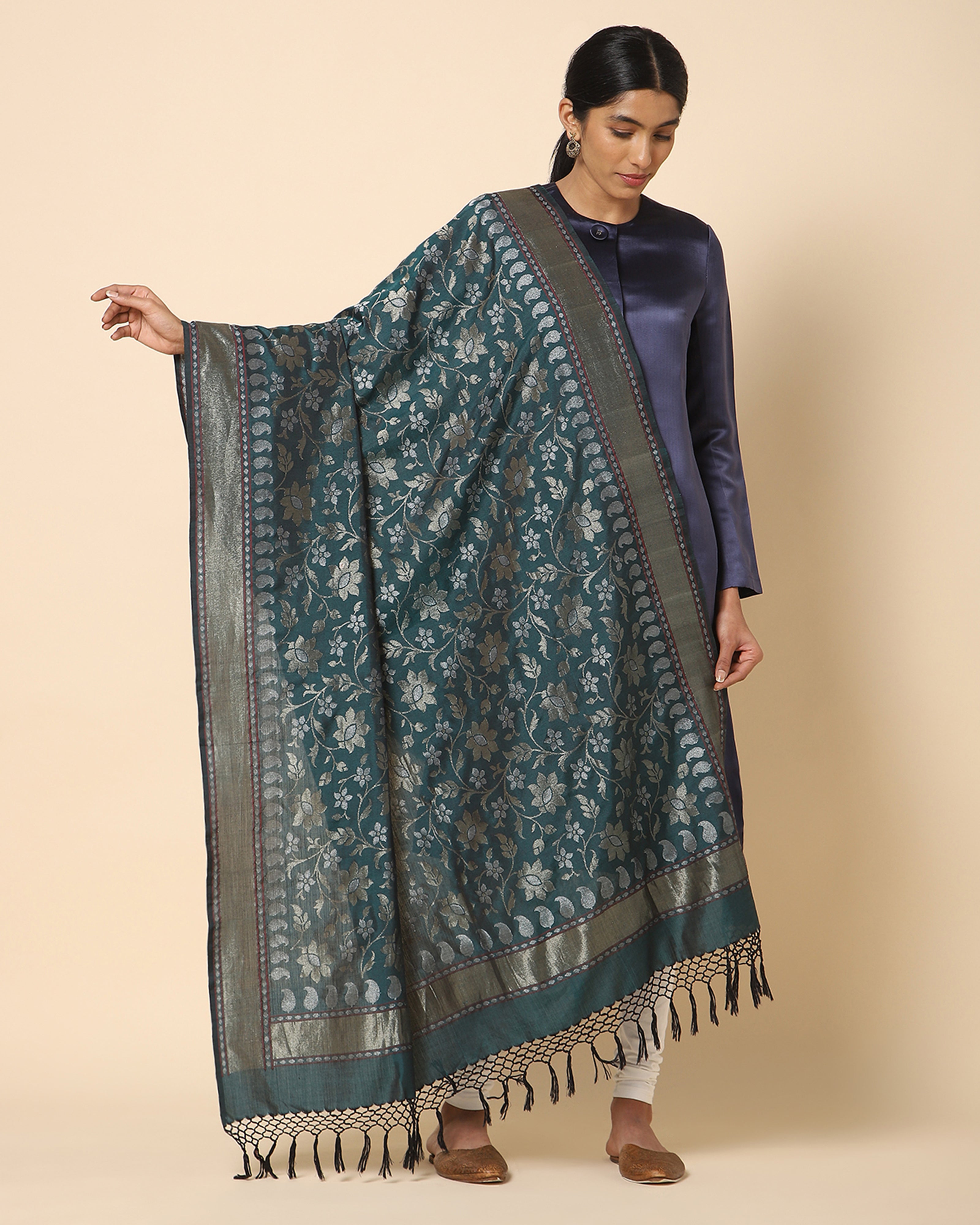 Hera Jamdani Silk Dupatta