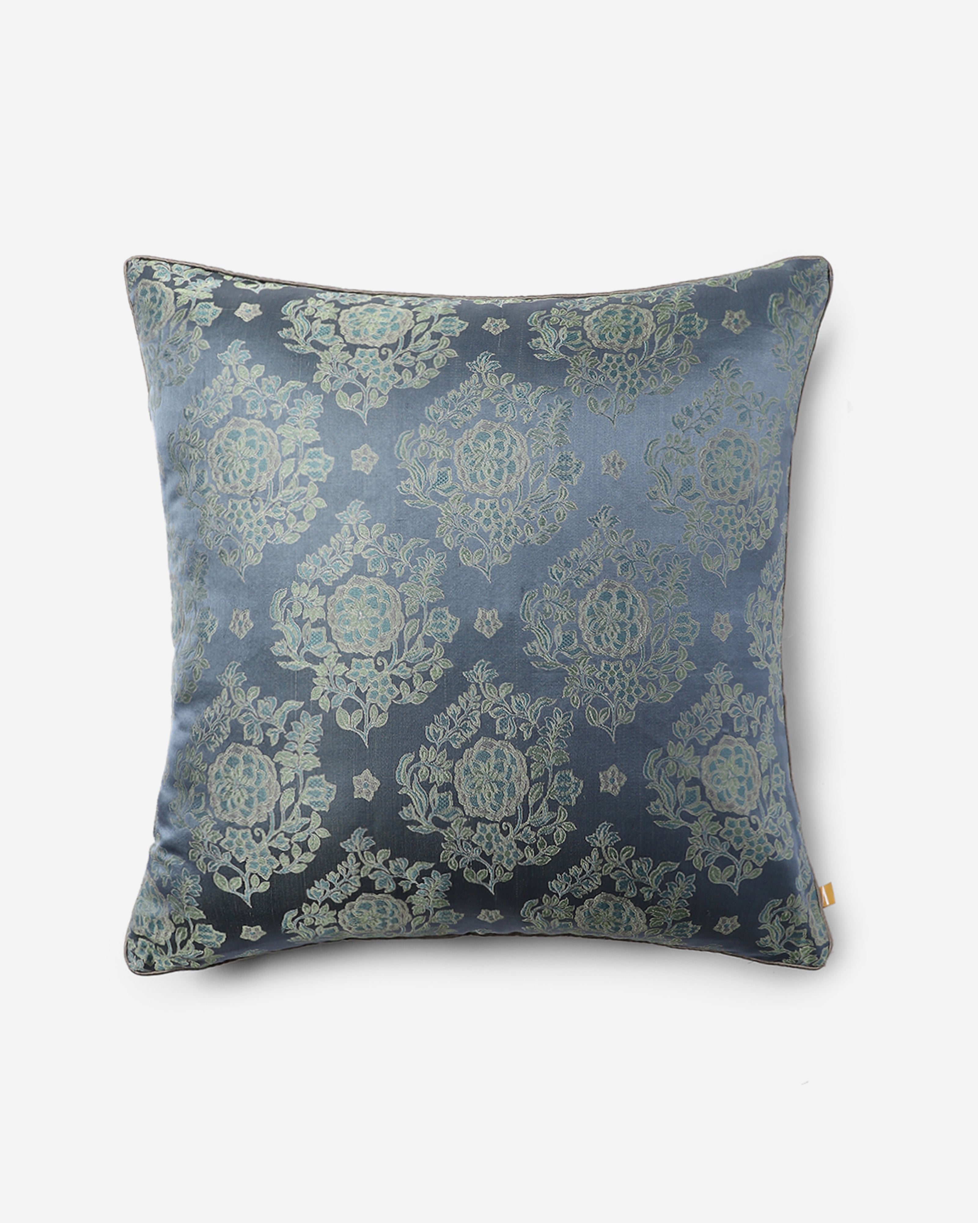 Palk Strait Tanchoi Silk Cushion Cover - Medium Blue