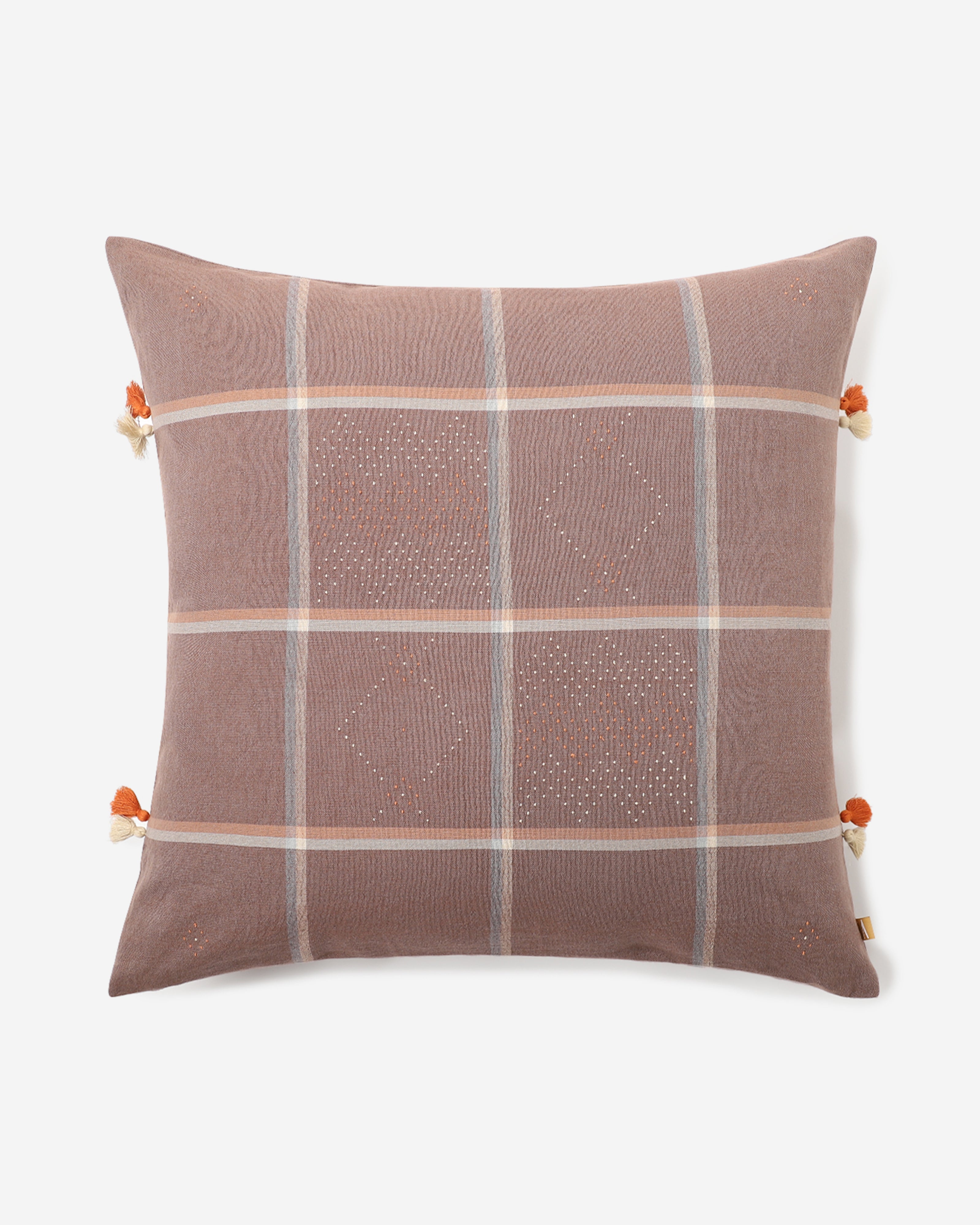 Santos Tangalia Cotton Cushion Cover - Medium Brown