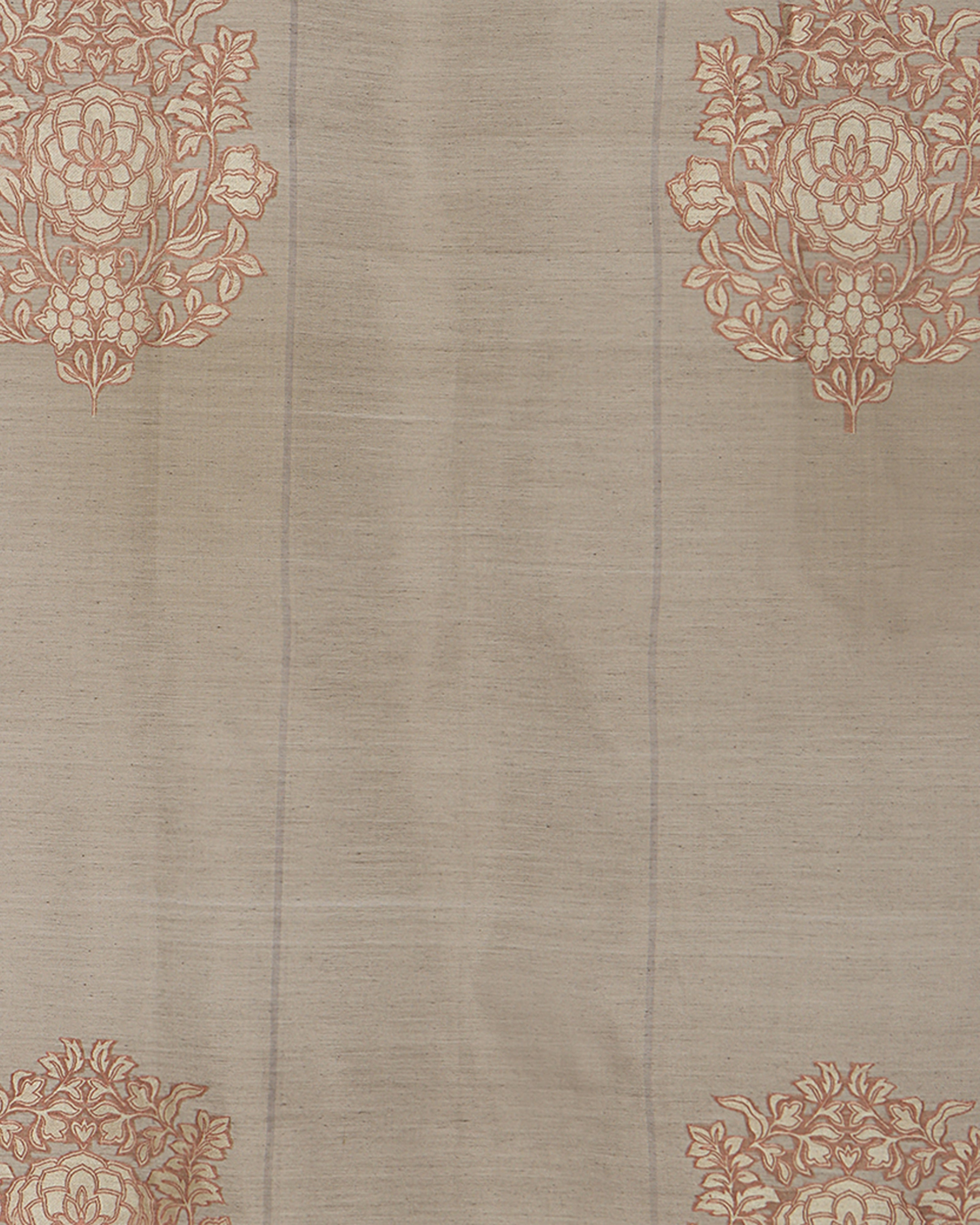 Palar Cutwork Silk Cotton Curtain - Medium Grey