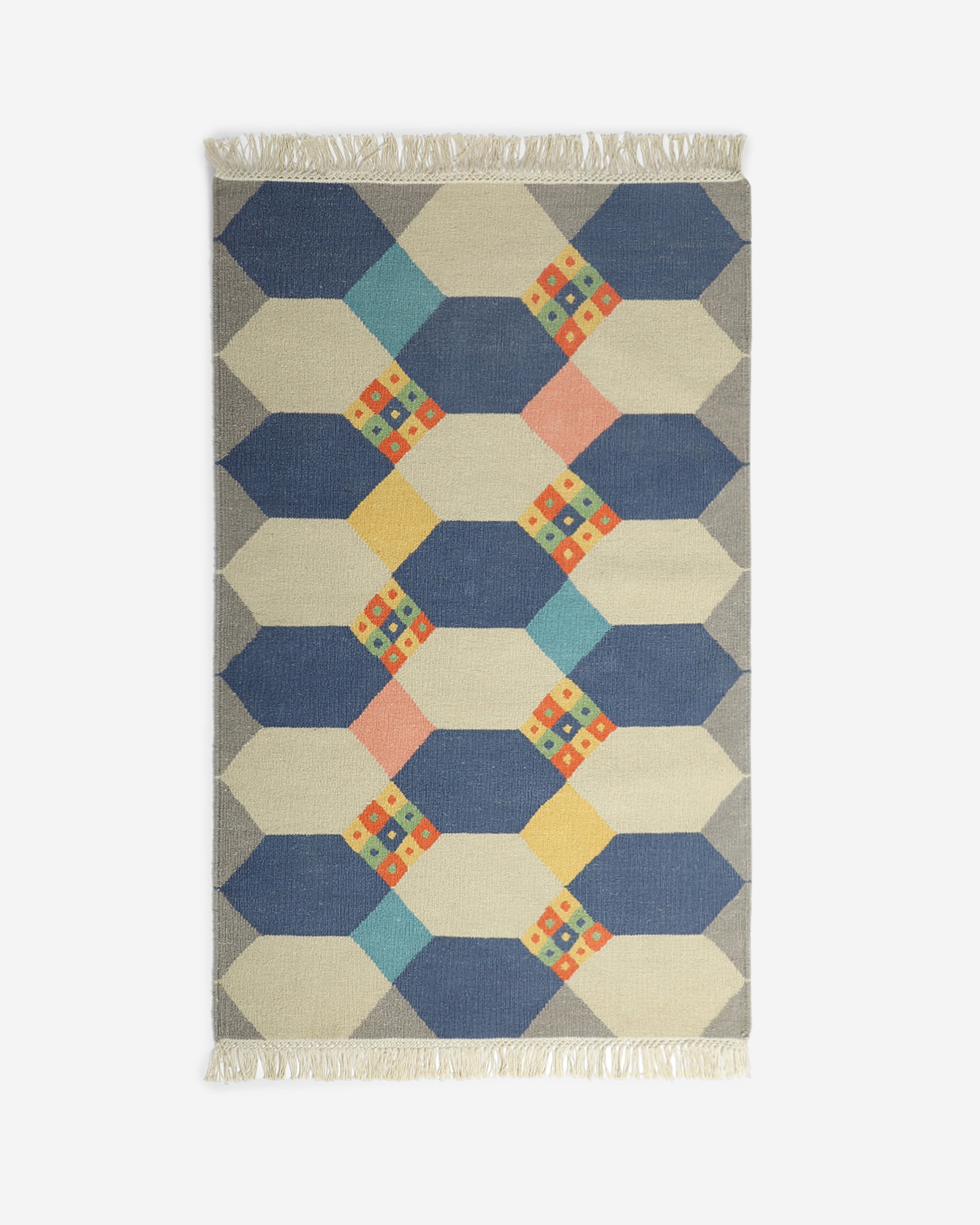 Pondicherry Panja Cotton Rug - Medium Assorted