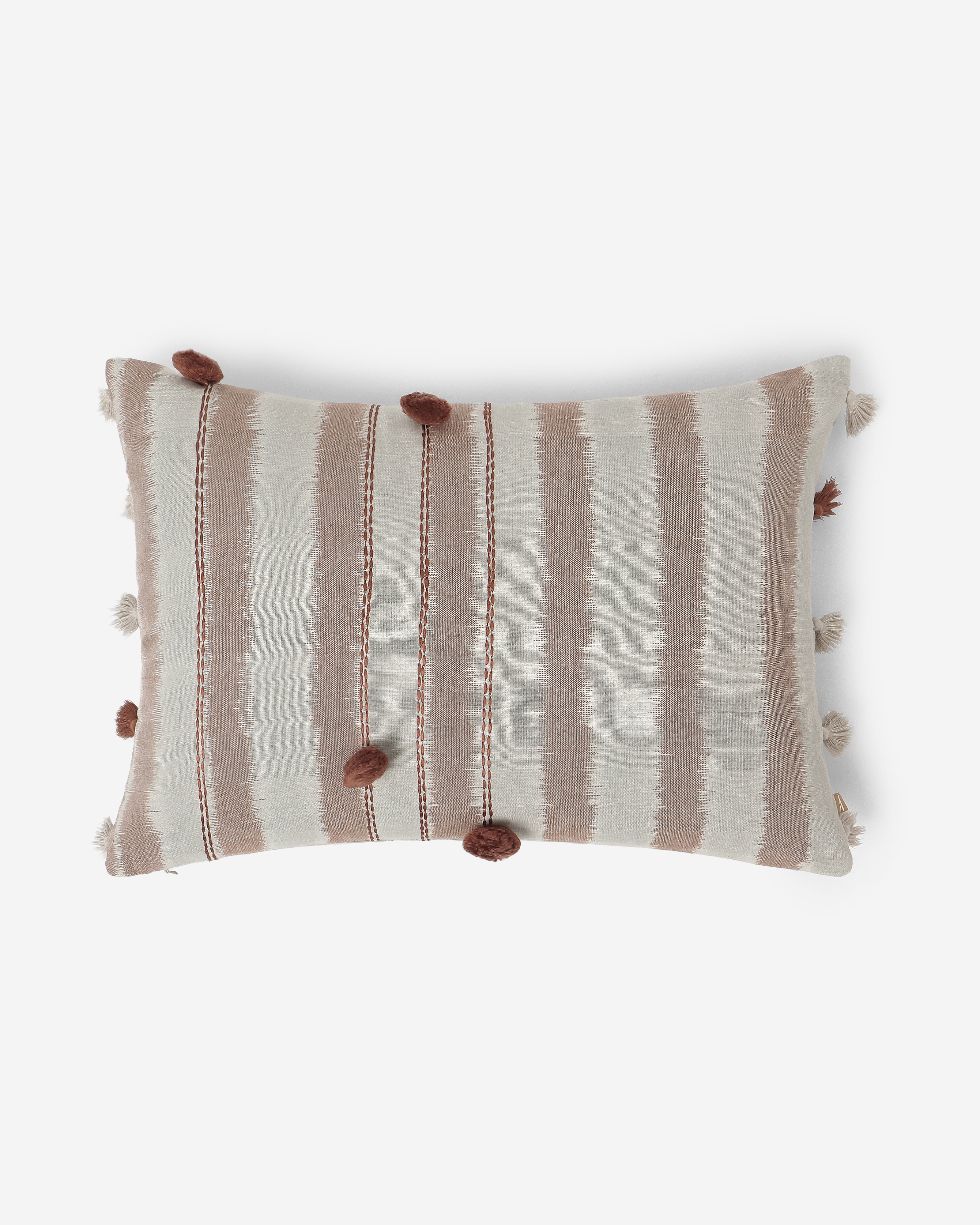 Linear Weft Ikat Cotton Cushion Cover