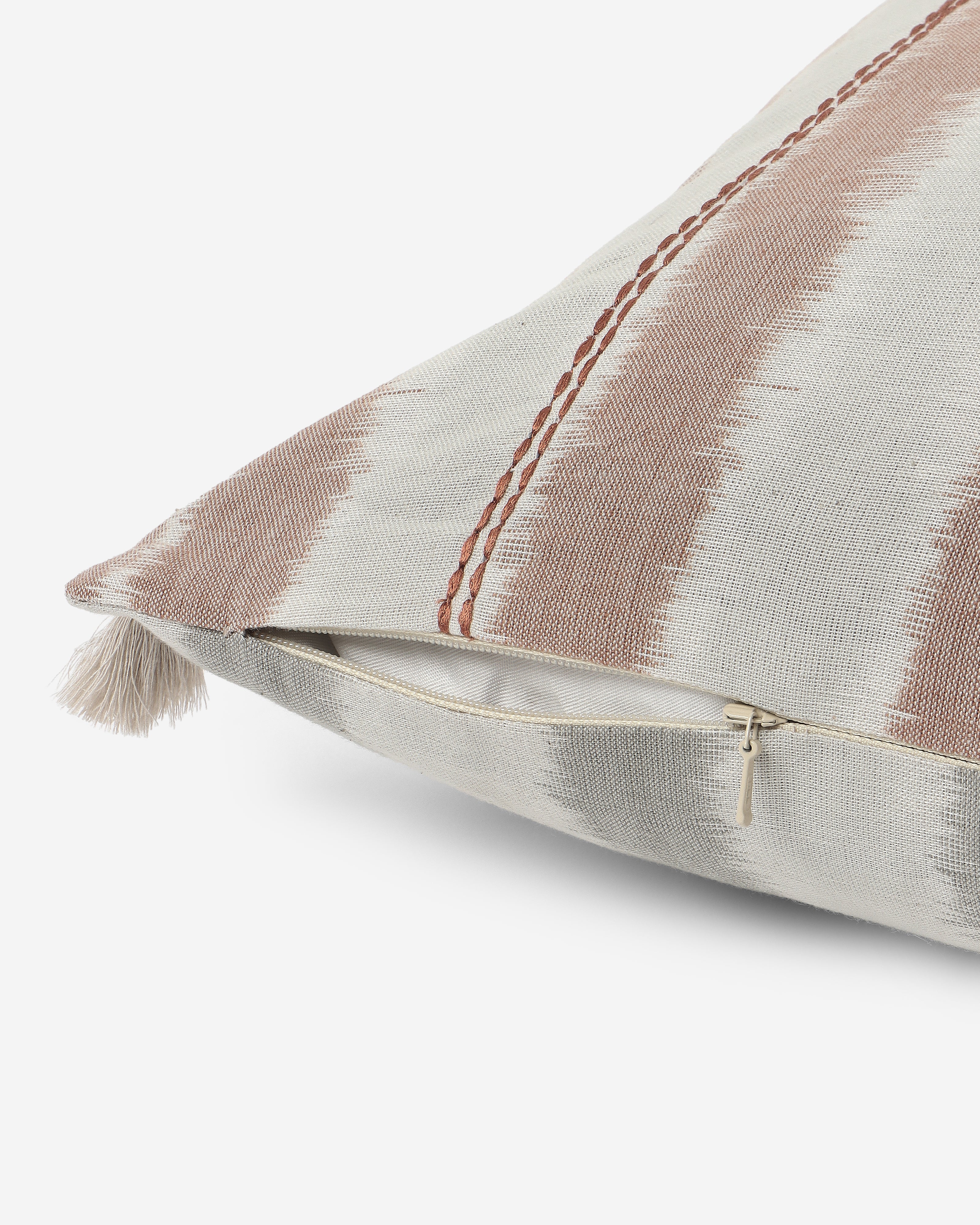 Linear Weft Ikat Cotton Cushion Cover