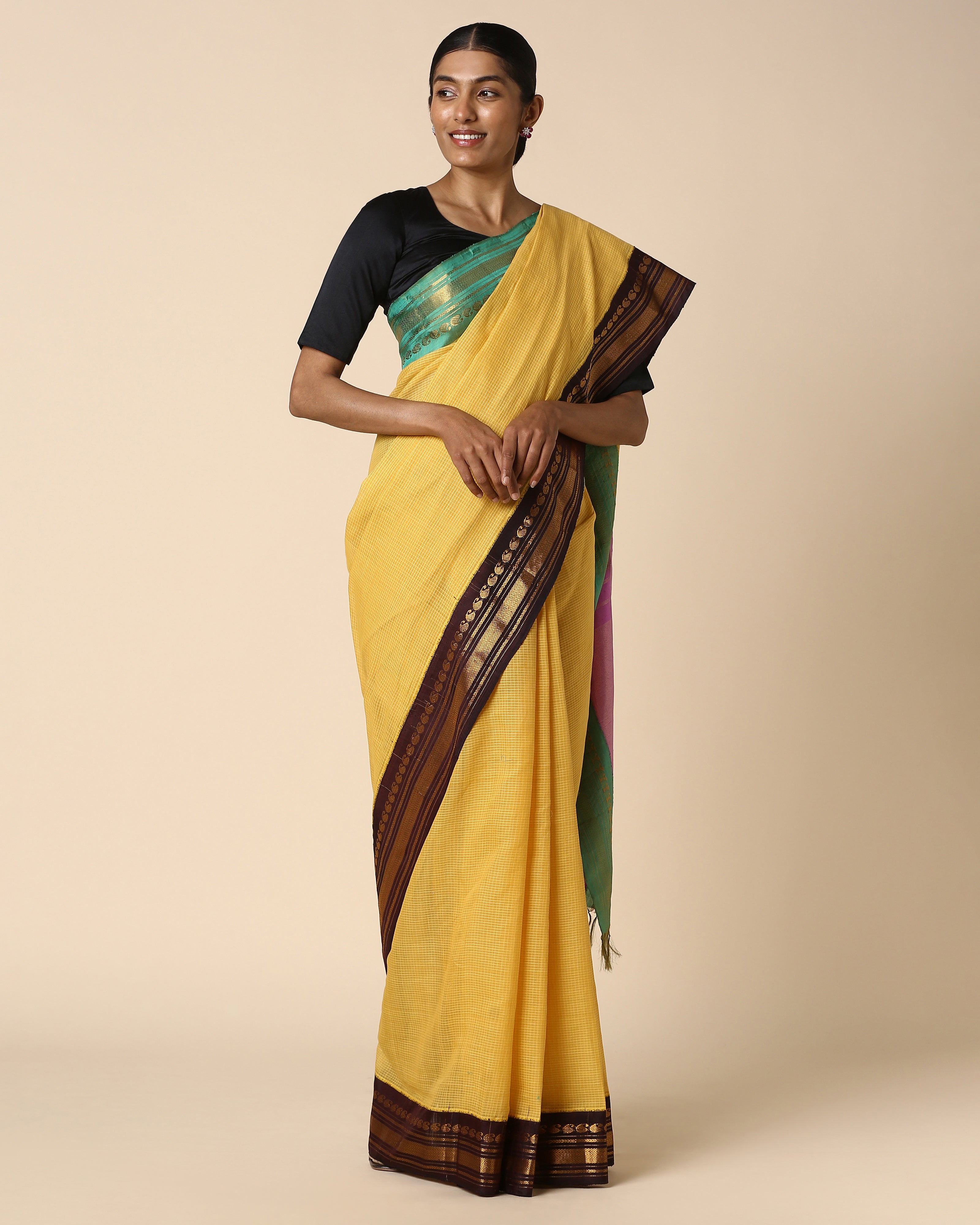 Maham Gadwal Kuttu Weave Cotton Silk Saree